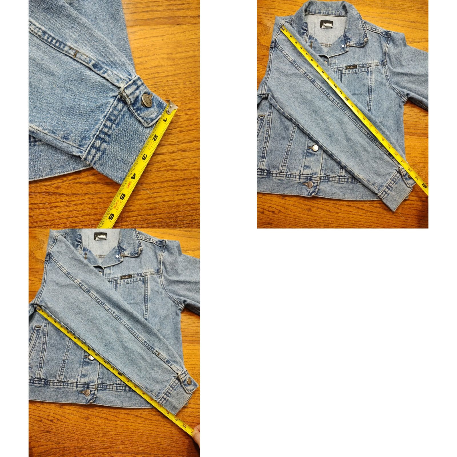 Vintage VINTAGE Riveted By Lee Denim Jacket Women M 4 Pockets 100% Cotton Blue Jacket, Denim, Solid, Button Closure, Regular Fit, Trucker, Collared, Pockets Size 32" / US 10 / IT 46 - 8 Thumbnail