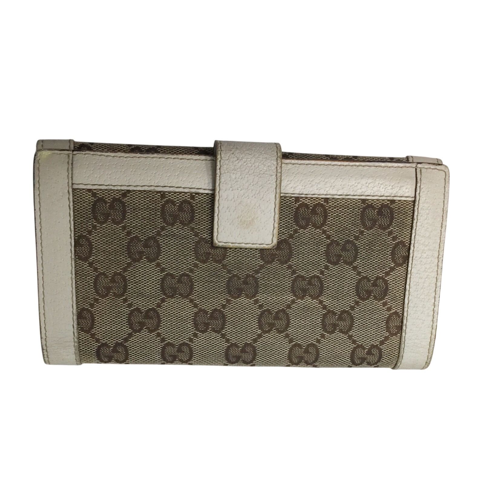 Gucci Gucci GG Canvas Beige with White Leather Continental Wallet Size ONE SIZE - 2 Thumbnail