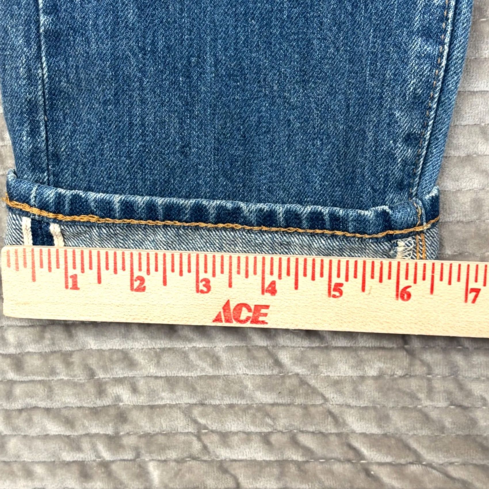 Levi's Levi's 505 Regular Fit Selvedge Denim Jeans Medium Wash W27 Mens Regular Jeans Size US 27 - 3 Thumbnail