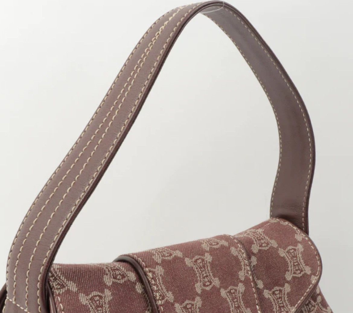 Celine Celine Macadam Pattern Logo Buckle Top Handle Bag Bordeaux Size ONE SIZE - 12 Thumbnail