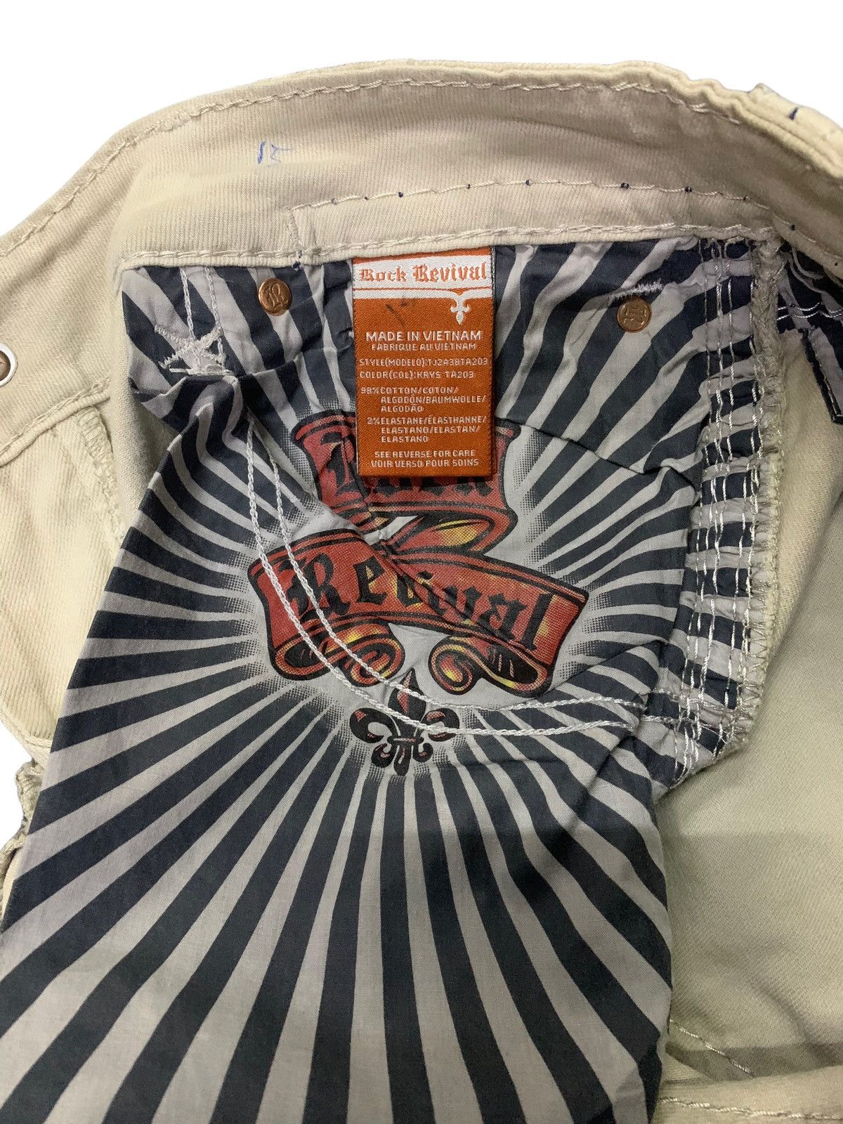 Japanese Brand × Rock Revival Vintage Rock Revival Heavy Stitch Dagger Craft Tapered Jeans Size US 30 / EU 46 - 14 Thumbnail