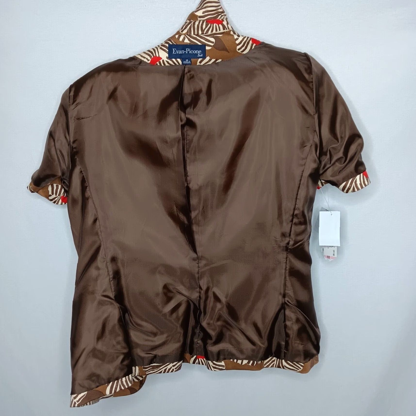 Evan Picone VINTAGE Evan Picone Skirt Suit (2-Piece) Brown Floral Short Sleeve Top NEW 10 Women Size L / US 10 / IT 46 - 7 Thumbnail