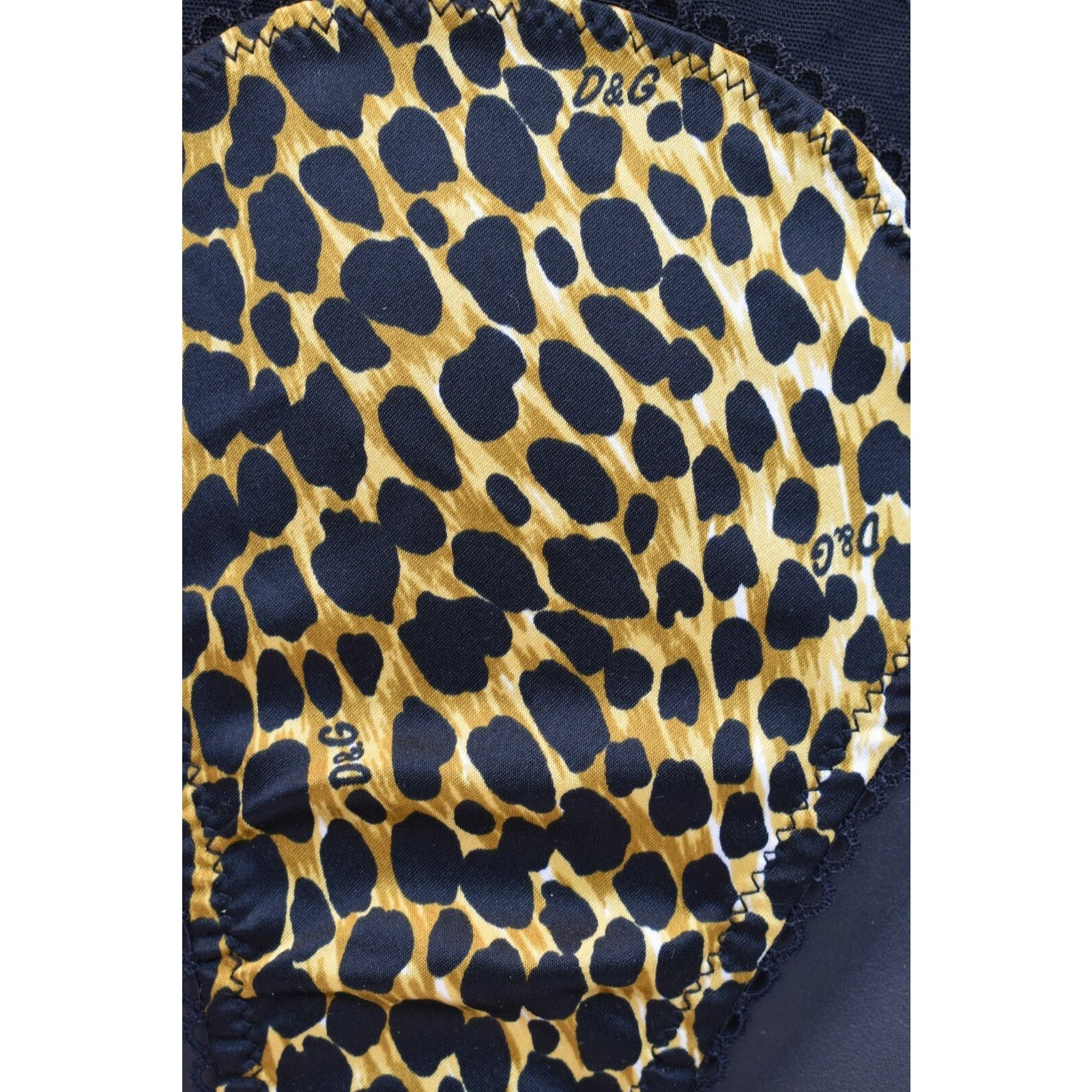 Dolce & Gabbana NWT DOLCE GABBANA BLACK LEOPARD ROSE BOW LOGO UNDERWEAR M Size ONE SIZE - 6 Thumbnail