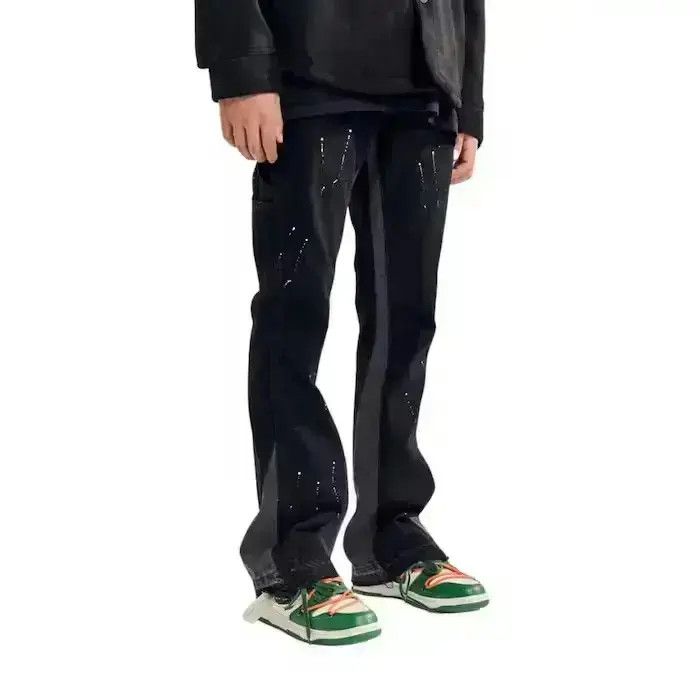 Japanese Brand Paint Splatter Black Stacked Denim Jeans Size US 32 / EU 48 - 6 Thumbnail