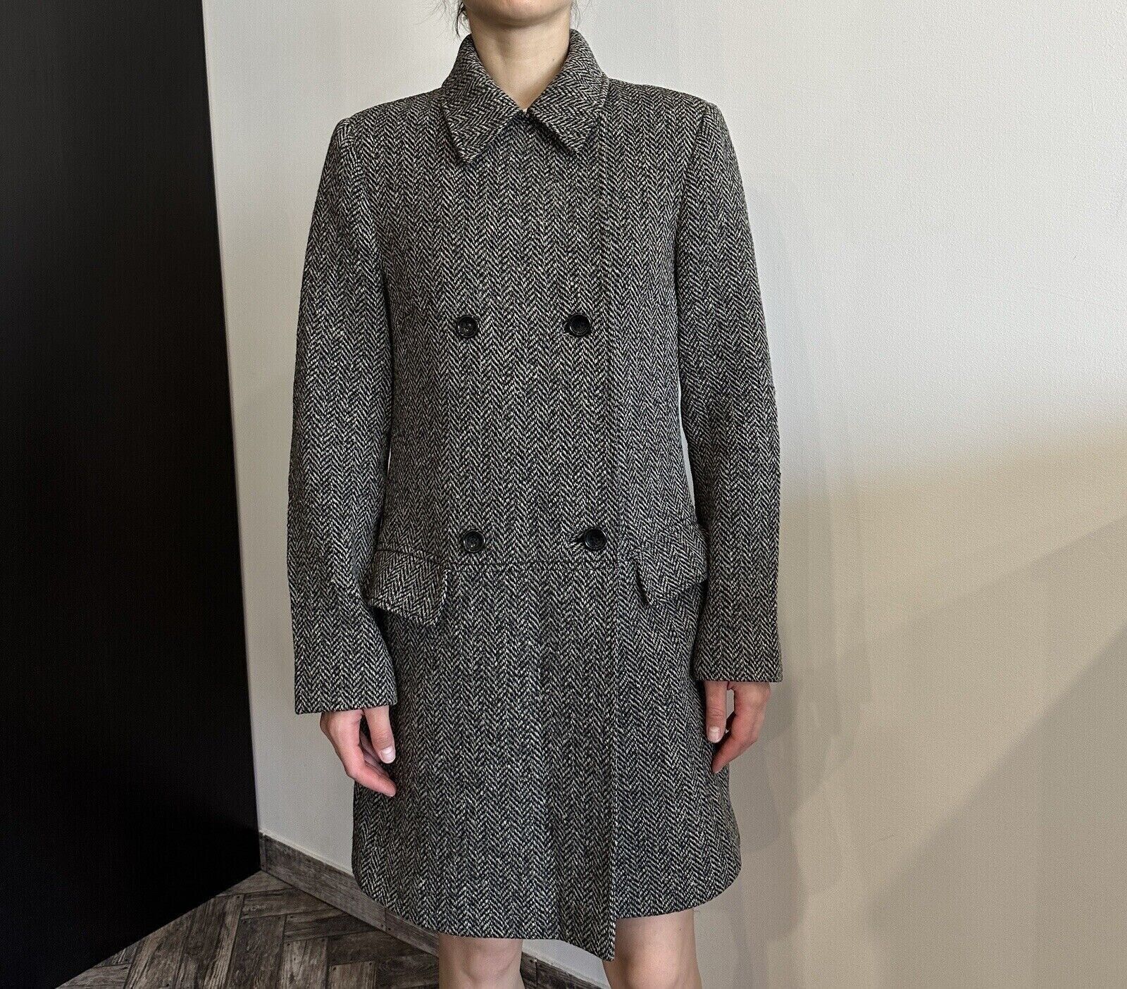 Dolce & Gabbana Dolce & Gabbana Womens Herringbone Tweed Wool Coat Jacket Size XS / US 0-2 / IT 36-38 - 1 Thumbnail