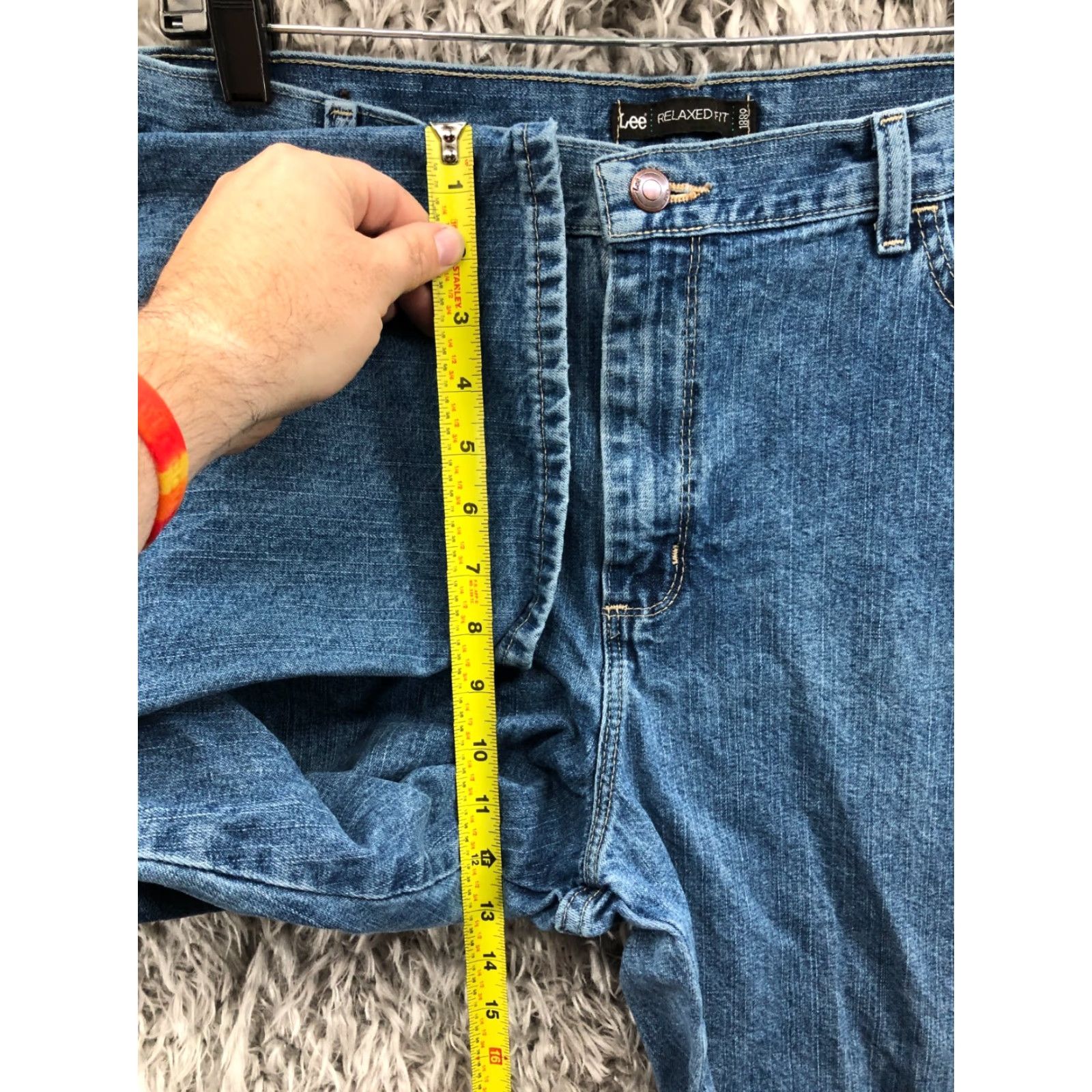 Lee Lee Jeans Plus Size 18 Womens Relaxed Fit High Rise Blue Denim 29in Inseam Straight 5-Pocket Comfort Pocket Zipper Button Medium Wash Size 40" / US 18 - 4 Thumbnail