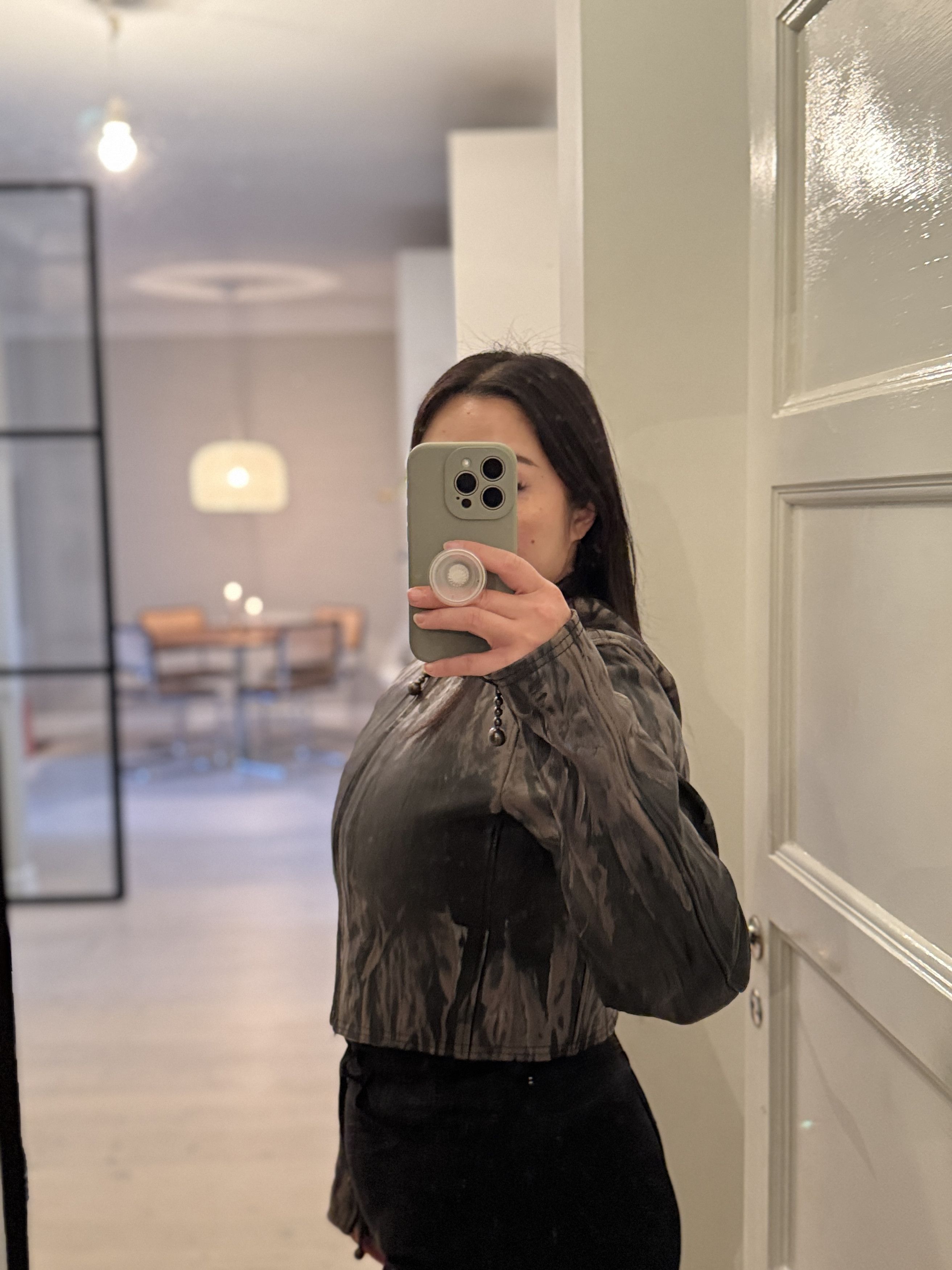 Acne Studios Creased Wrinkle Dye Lambskin Leather Cafe Jacket Size XS / US 0-2 / IT 36-38 - 16 Thumbnail