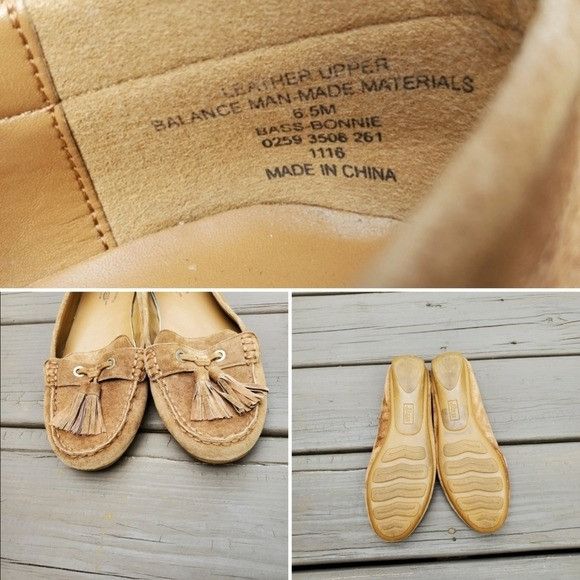 G.H. Bass & Co. GH Bass Bonnie Tan Honey Suede Leather Tassel Penny Loafers Size US 6.5 / IT 36.5 - 7 Thumbnail