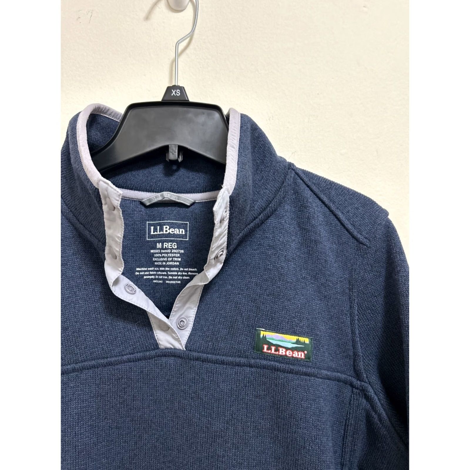 Vintage LL Bean Sweater Womens Medium Blue T-Snap Fleece Pullover Logo L/S 292726 Size M / US 6-8 / IT 42-44 - 5 Thumbnail