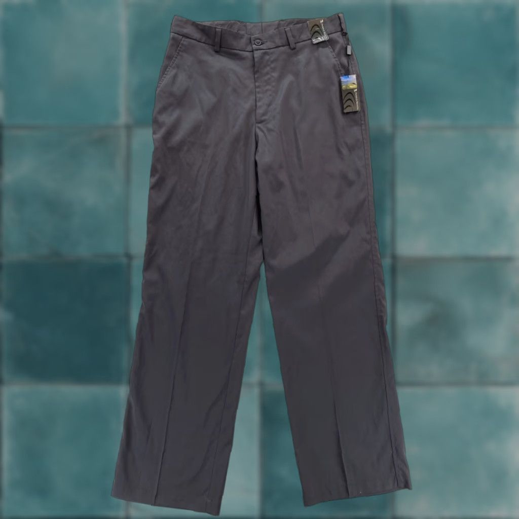 Vintage Pebble Beach Mens Golf Pants 32x32 Gray Performance Stretch Straight Leg Chino Regular Rise Front Flat Front Casual Pants Mens Size US 32 / EU 48 - 1 Thumbnail