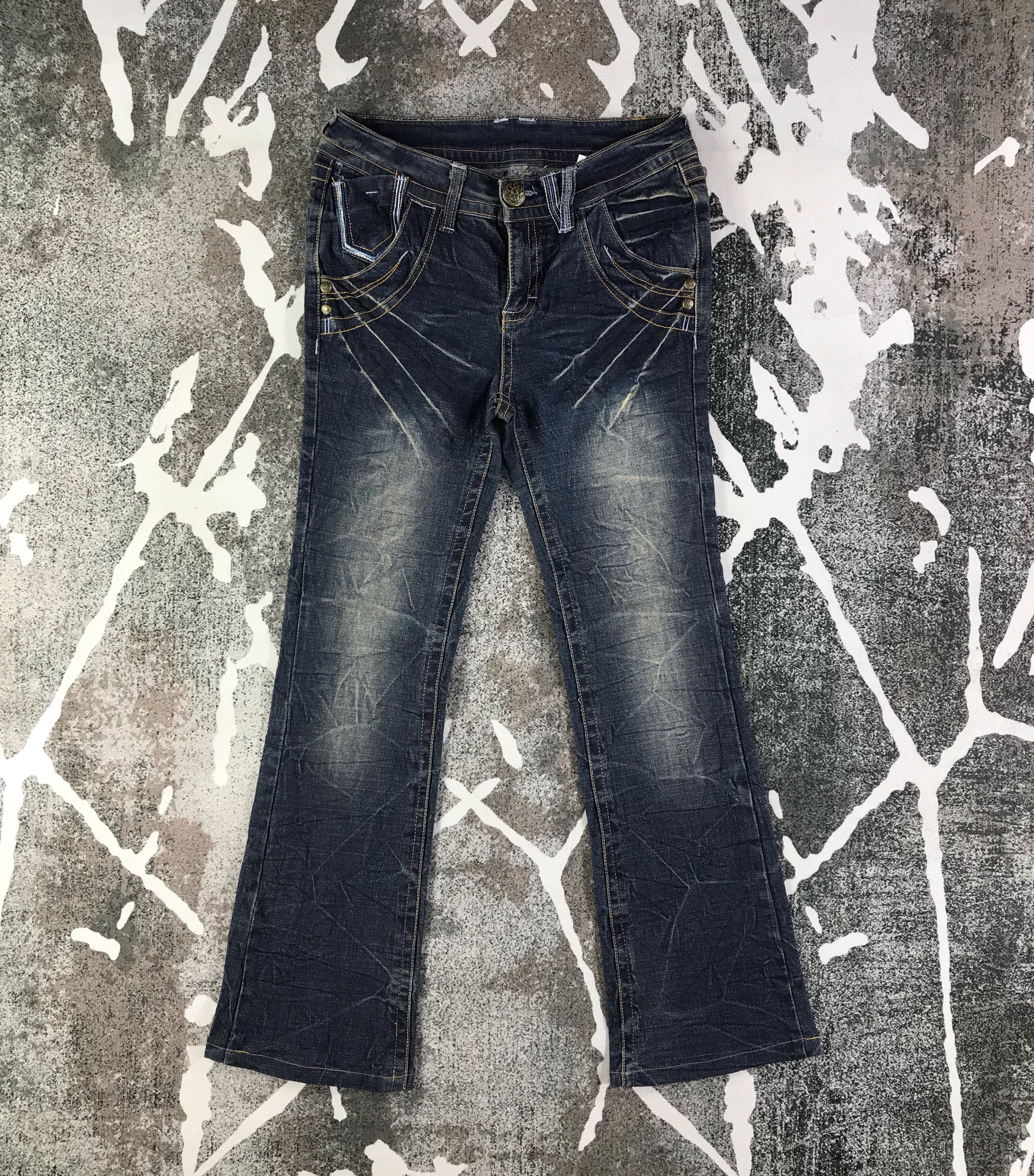 Japanese Brand Plymtone Jeans Embroidered Flare Denim KJ1808 Size 30" / US 8 / IT 44 - 1 Thumbnail