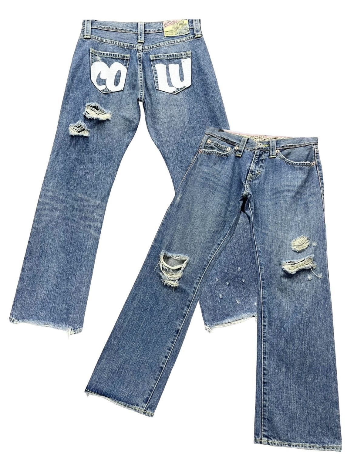 Japanese Brand 🔥FYE🔥90’s CO&LU Distressed Ripped Denim Hysteric Style Size US 30 / EU 46 - 1 Thumbnail