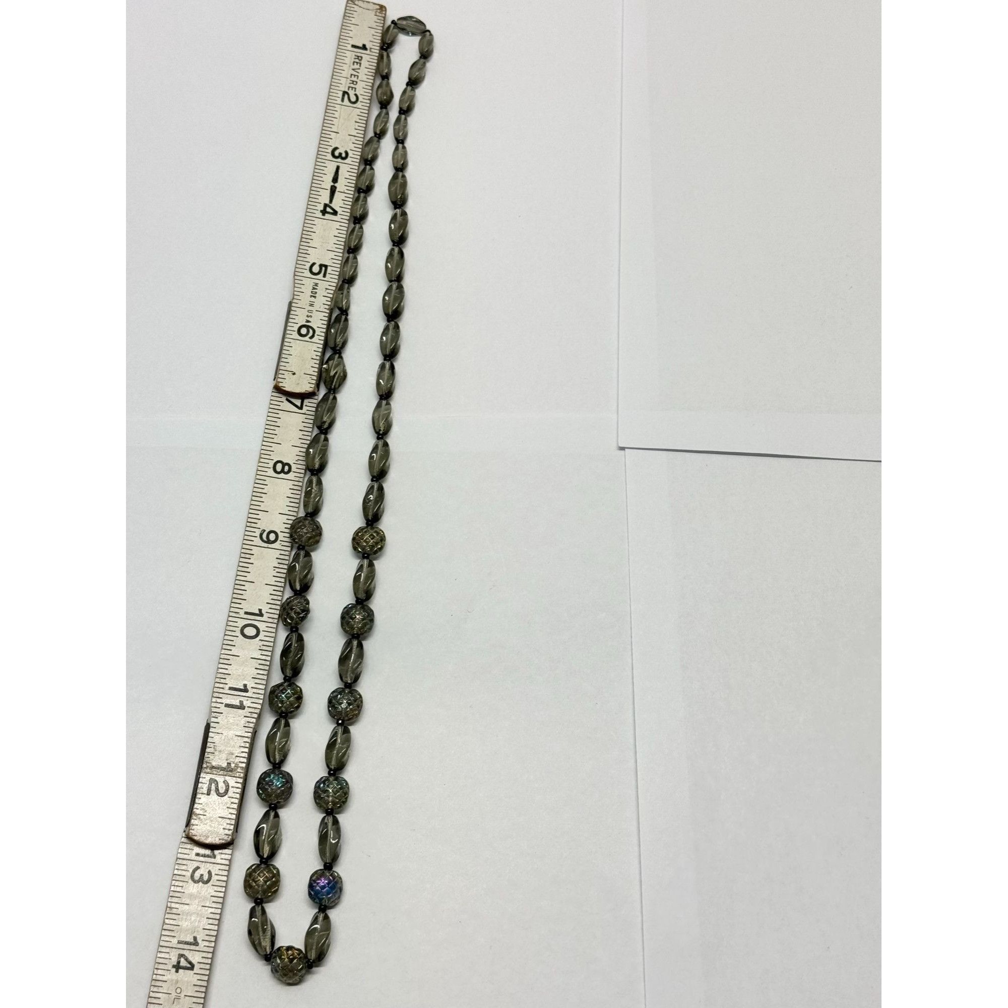Vintage Vintage Iridescent grey Czech glass beaded necklace Size ONE SIZE - 5 Thumbnail