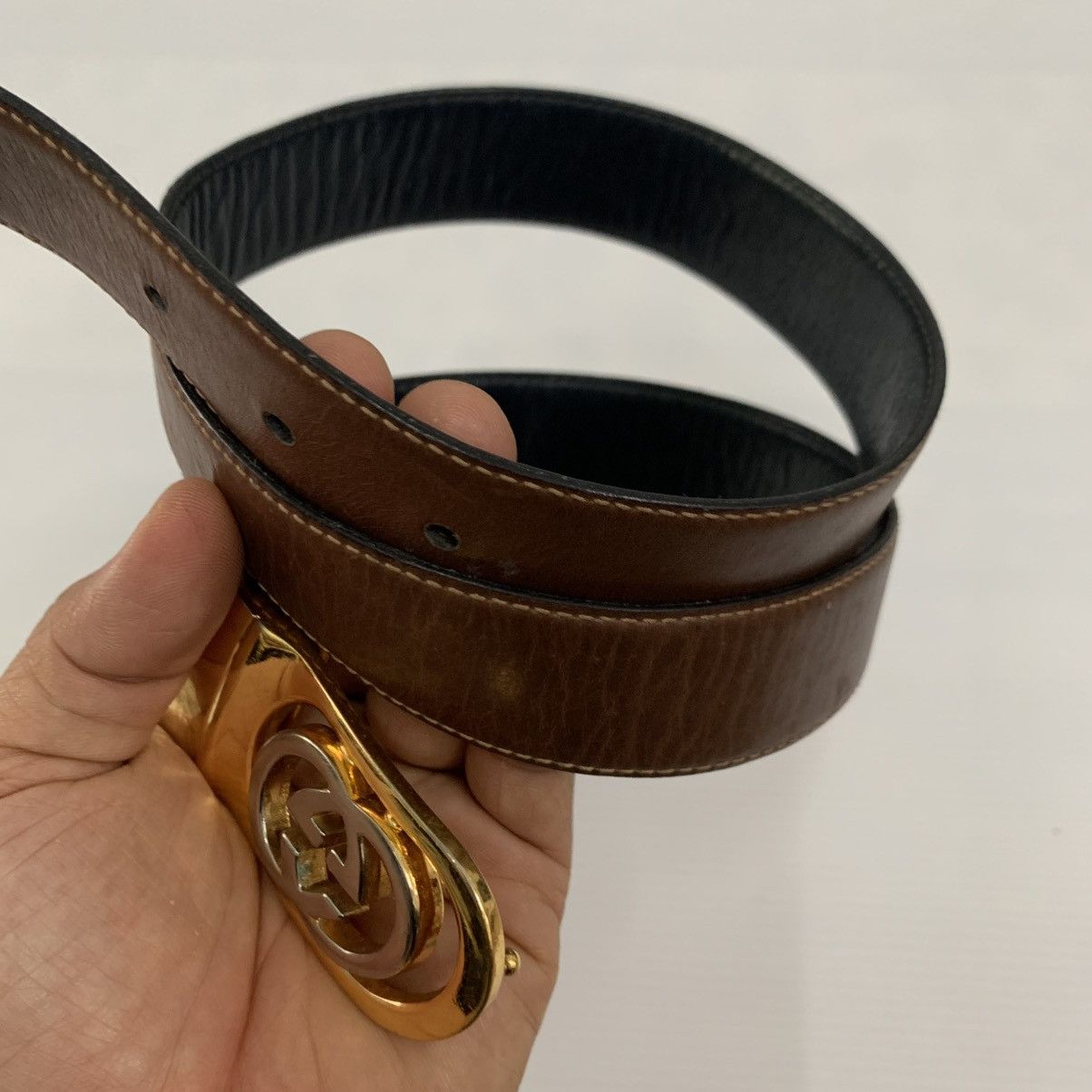 Gucci Gucci Two Tone Colour Leather Belt Size 34 - 7 Thumbnail