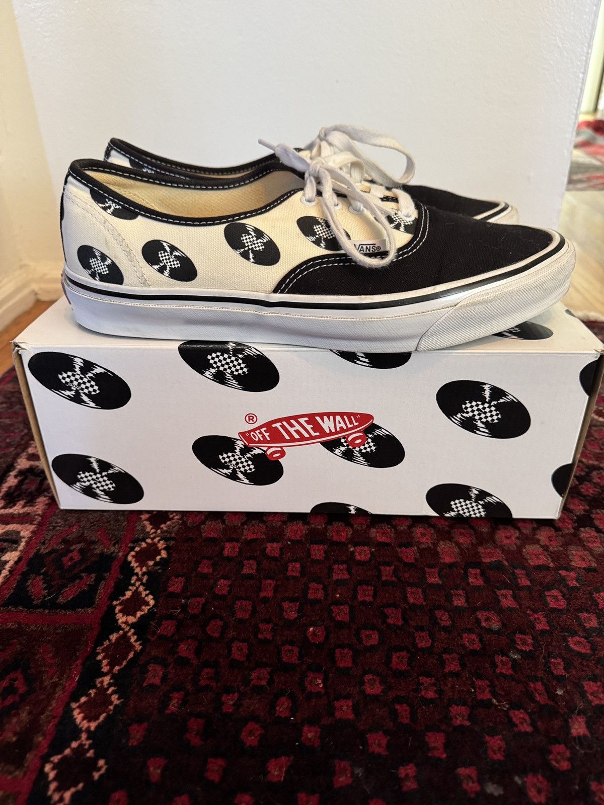 Vans × Wacko Maria OG Authentic Lx sneakers in Classic White Records. Size US 11.5 / EU 44-45 - 1 Thumbnail