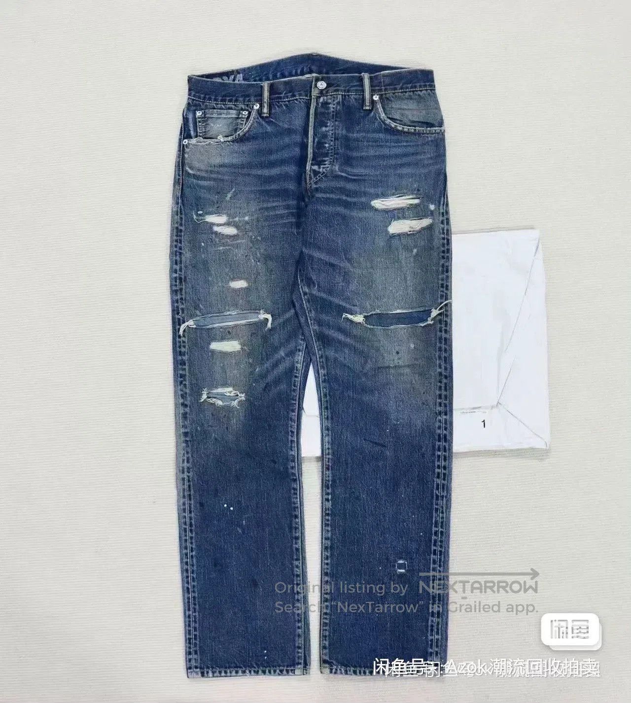 Visvim Visvim Dry4 Distressed Blue Denim. Size US 26 / EU 42 - 1 Thumbnail