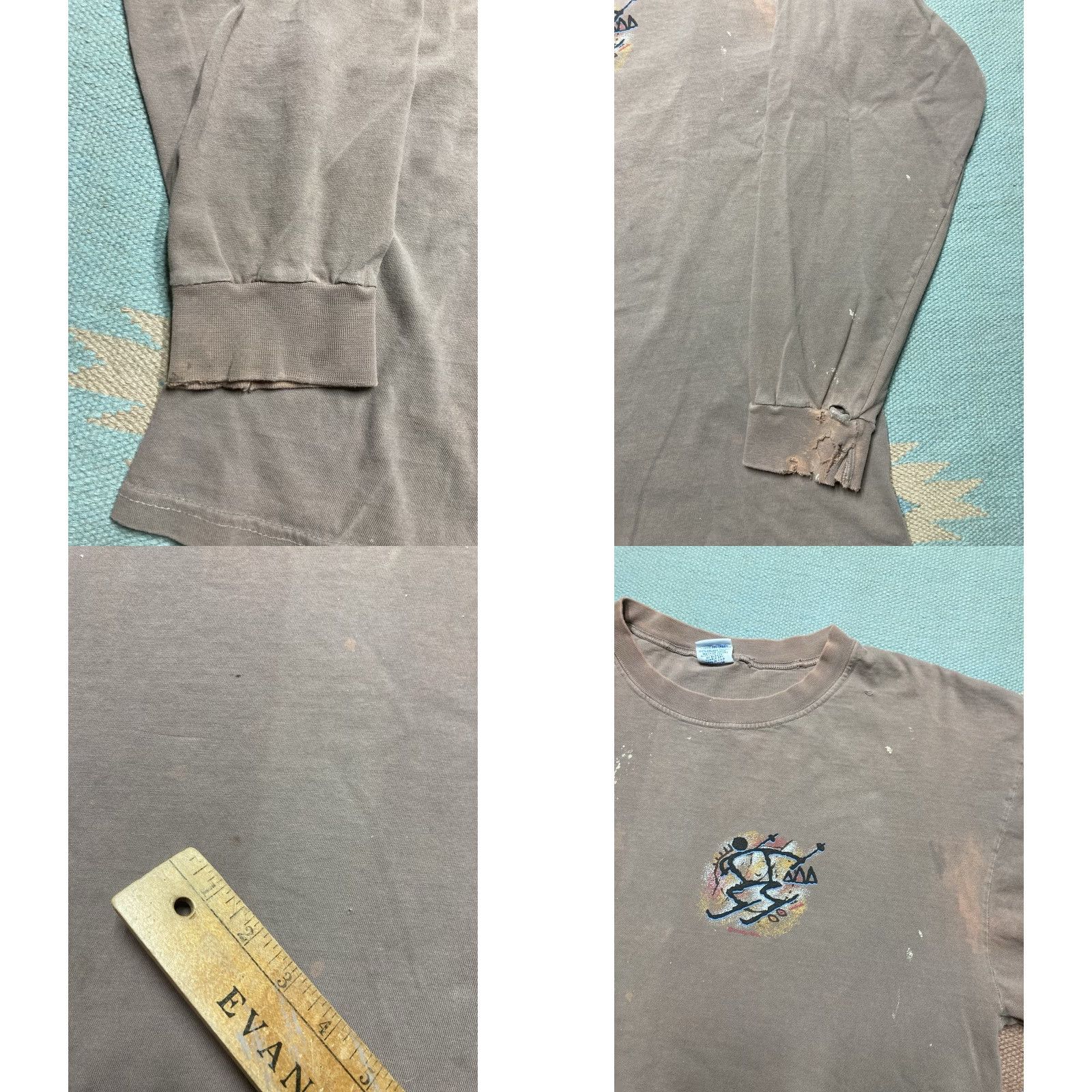 Vintage VINTAGE Crazy Shirts T-Shirt Long Sleeve USA Beige XL Men Size US XL / EU 56 / 4 - 8 Thumbnail