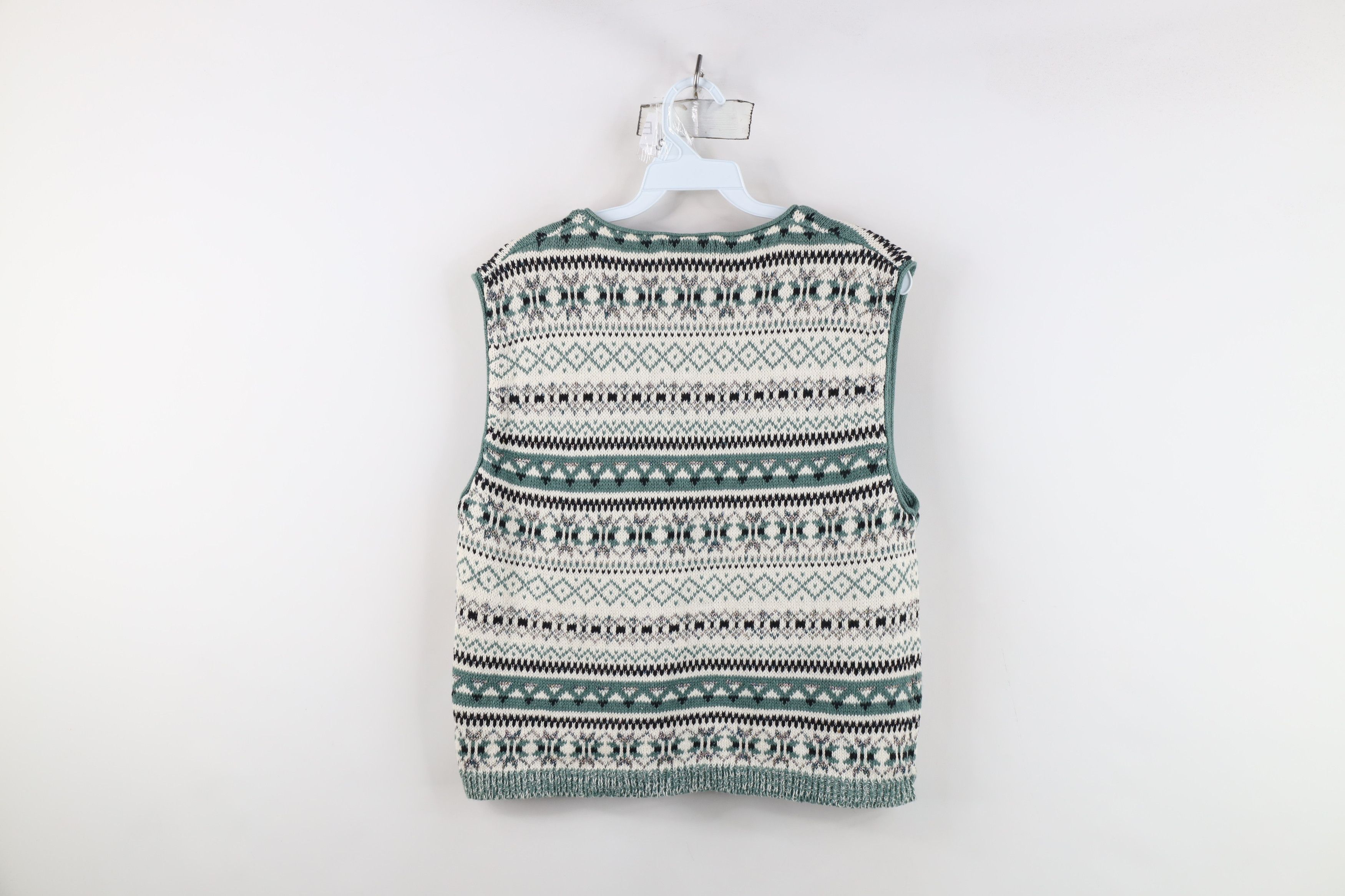 Vintage Vintage 90s Streetwear Metallic Knit Cardigan Sweater Vest Size M / US 6-8 / IT 42-44 - 7 Thumbnail