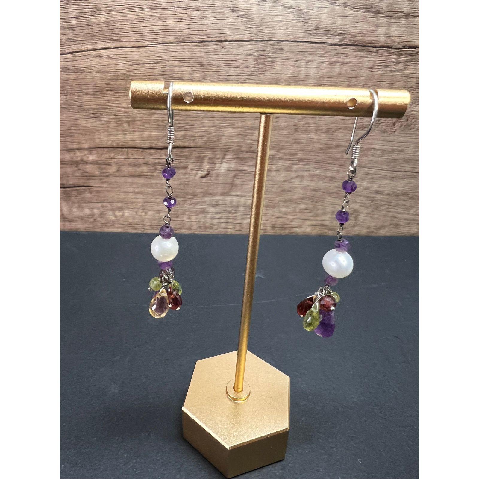Other Multi gemstone cluster dangle earrings in sterling silver Size ONE SIZE - 2 Thumbnail