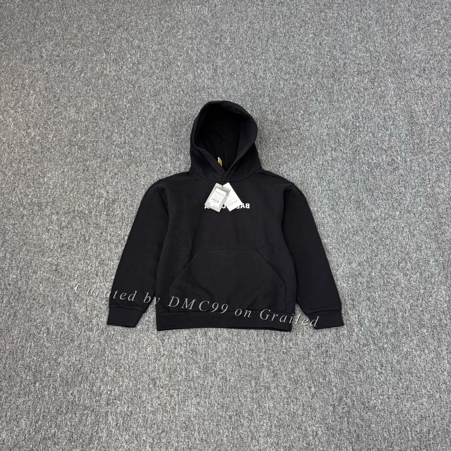 Balenciaga Balenciaga Black Reversed Letter Print Hoodie Size US M / EU 48-50 / 2 - 1 Thumbnail