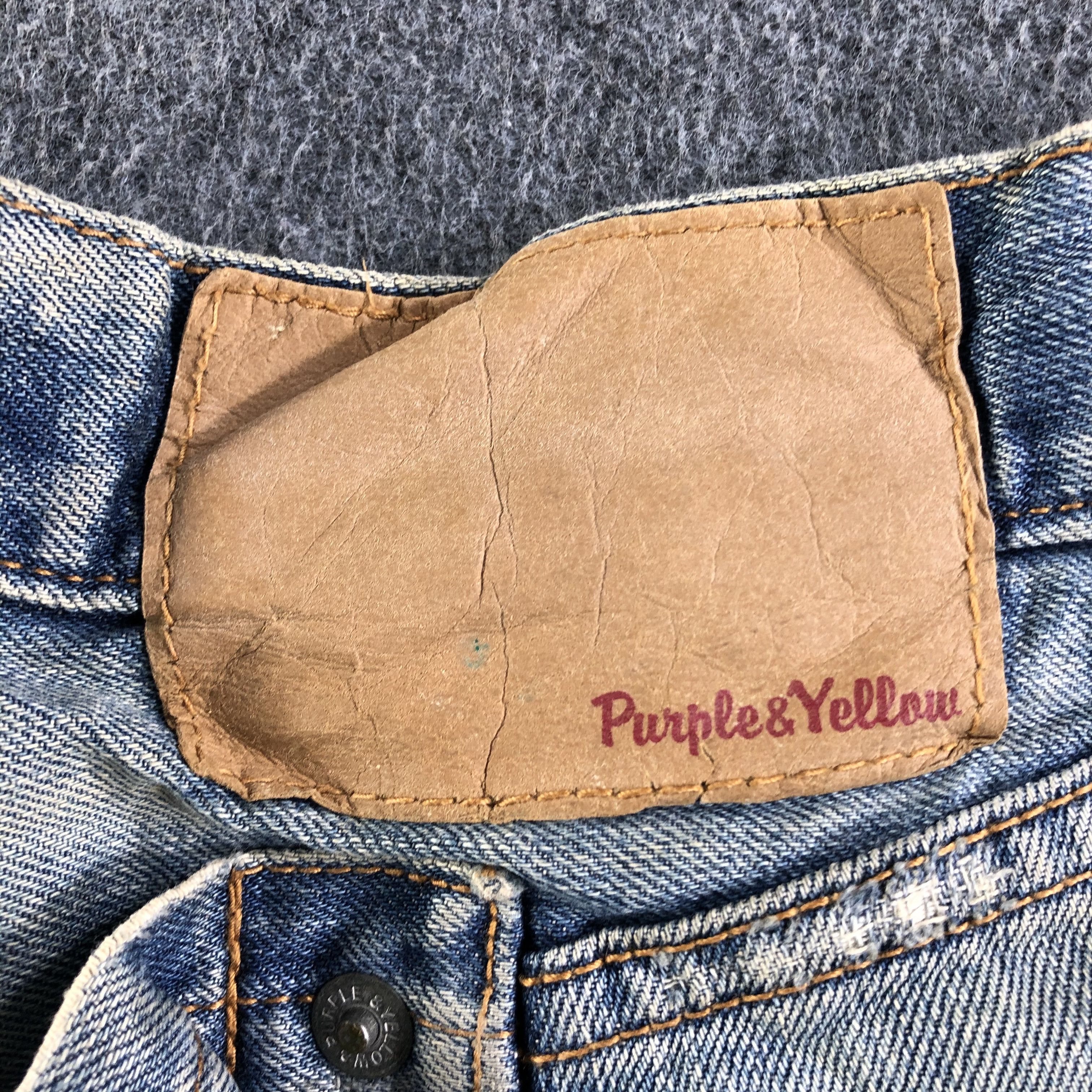 Japanese Brand Vintage Purple & Yellow Redline Jeans-J3846 Size US 32 / EU 48 - 5 Thumbnail