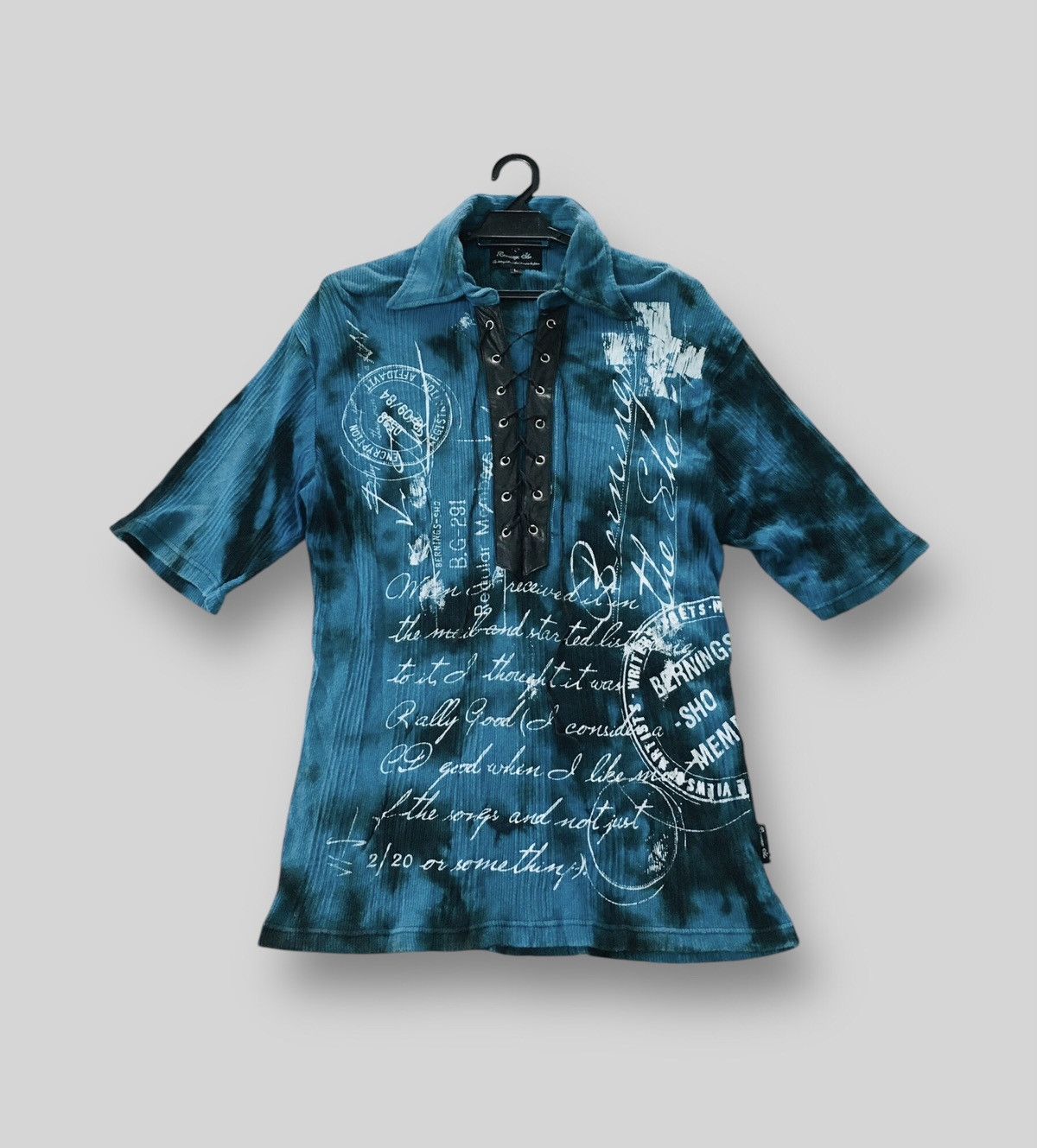 If Six Was Nine × Japanese Brand × Le Grande Bleu (L.G.B.) Bernings Sho Nice Design Punk Gothic Shirt (18) Size M / US 6-8 / IT 42-44 - 1 Thumbnail