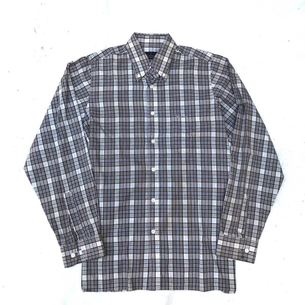 Ben Sherman × Vintage Ben Sherman 70s Button Down Trimfit Shirt 3 finger colar Size US M / EU 48-50 / 2 - 3 Thumbnail