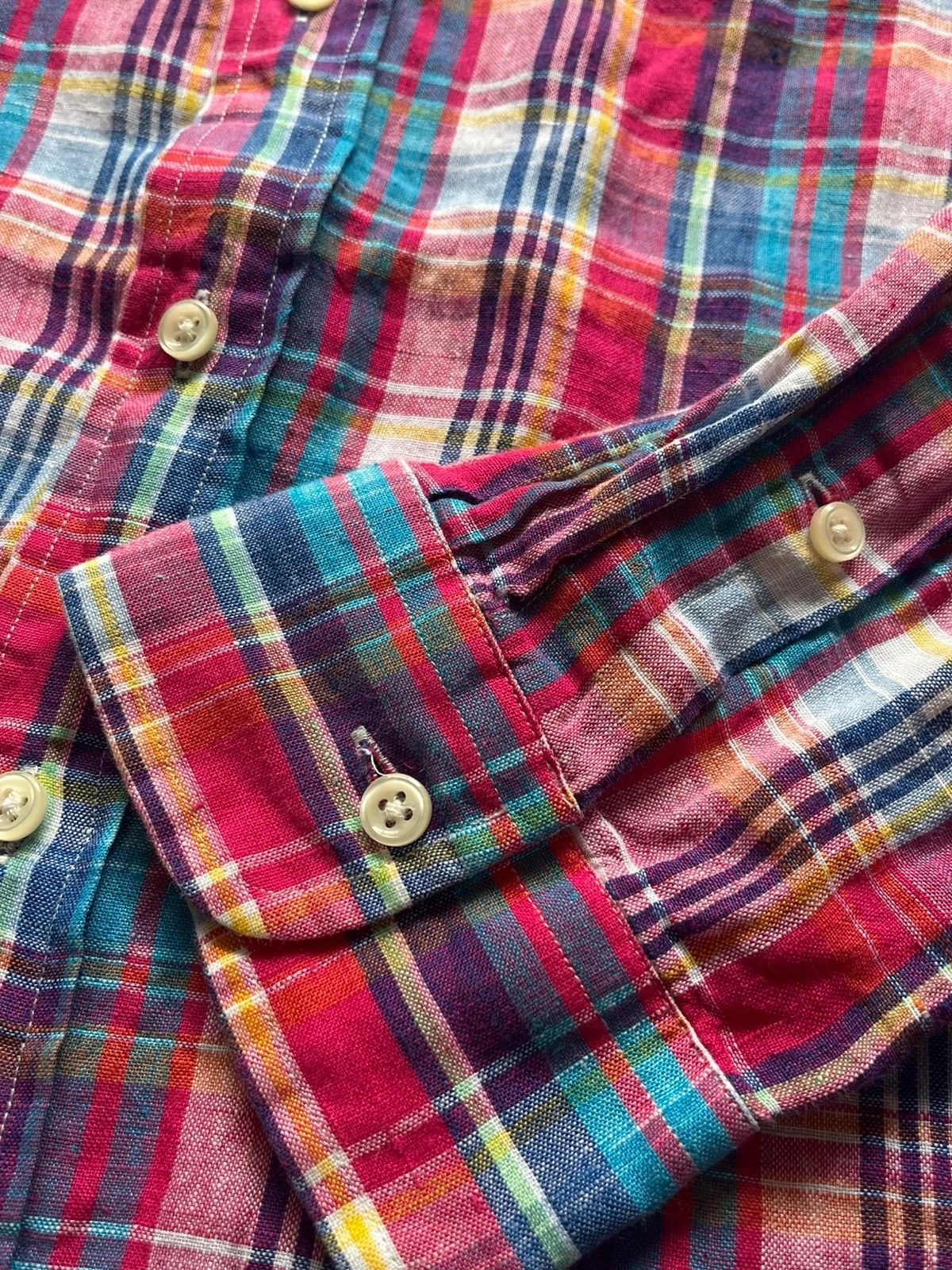 Ralph Lauren Polo Ralph Lauren Checked Plaid Shirt Sz L 100% Linen Size US L / EU 52-54 / 3 - 8 Thumbnail