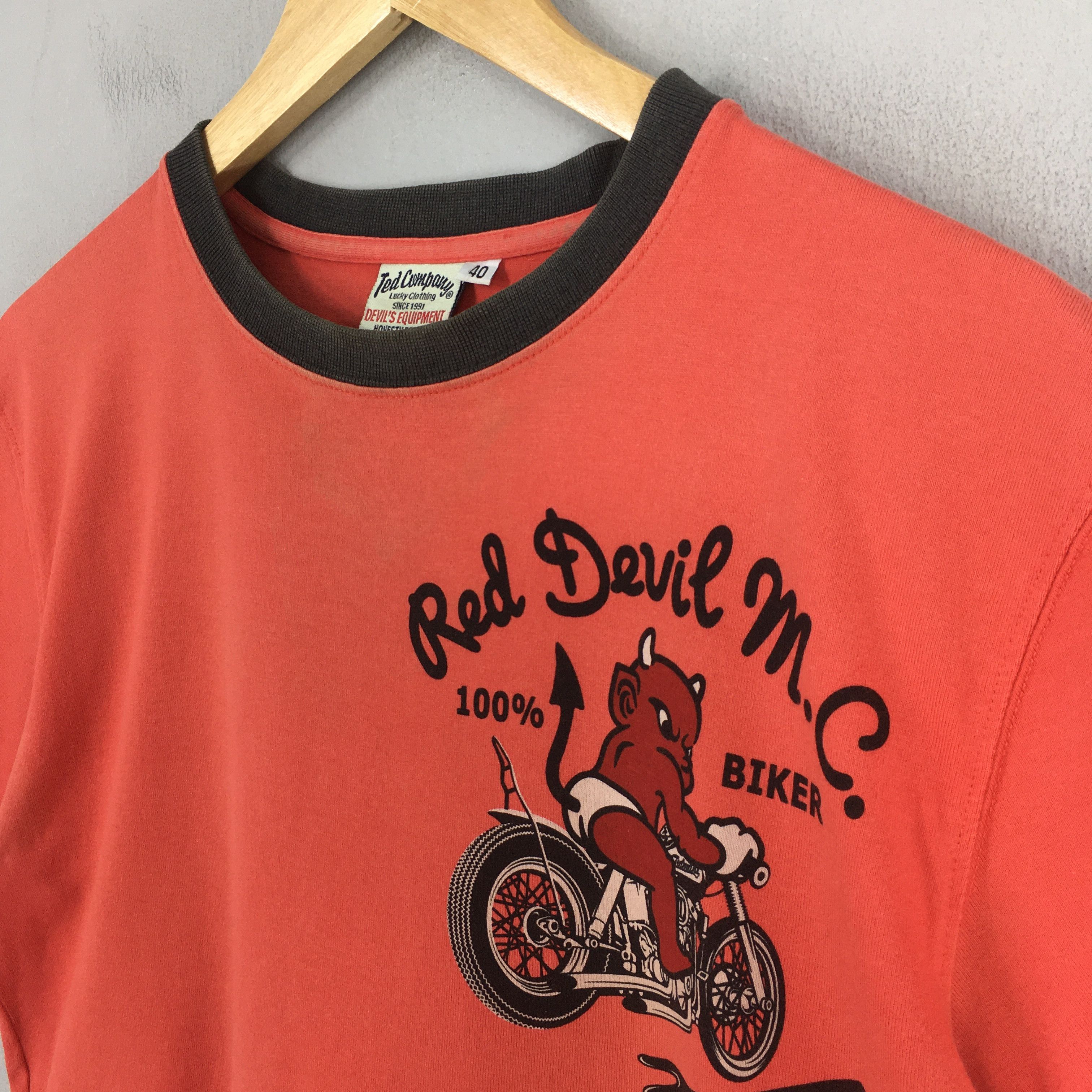 Other Ted Company Angry Teddy Red Devil M.C. Bikers T shirt S Size US S / EU 44-46 / 1 - 3 Thumbnail