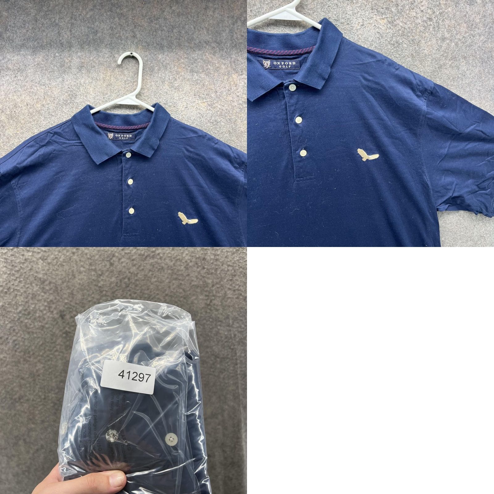 Vintage Oxford Golf Polo Shirt Mens L Blue Solid Mercerized Cotton Golf Casual Polo Shirt Mens L Blue Solid Size US L / EU 52-54 / 3 - 8 Thumbnail