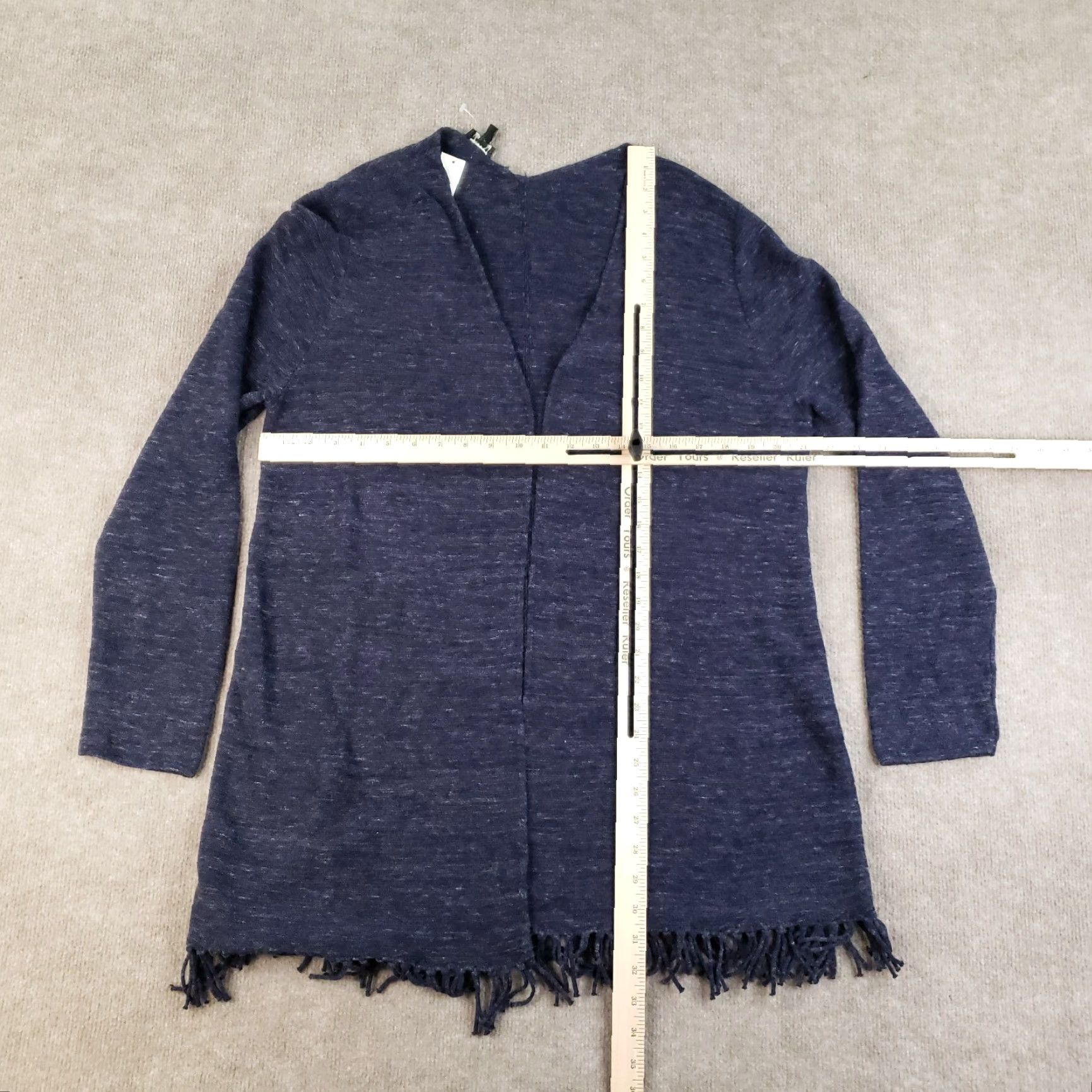 Talbots Talbots Cardigan Sweater Womens XL Petite Blue Knit Open Front Fringe Casual Size XL / US 12-14 / IT 48-50 - 2 Thumbnail