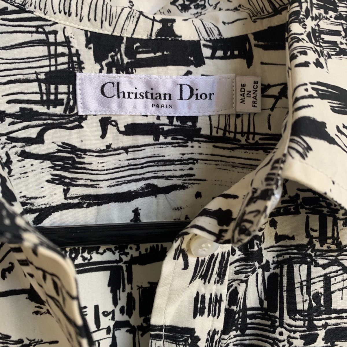 Dior Dior White with black city print belted shirt dress Size XS / US 0-2 / IT 36-38 - 2 Thumbnail