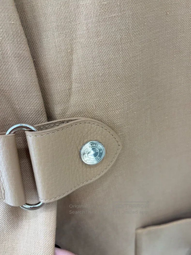 Hermes Hermes Light Khaki Coarse Linen Two-Pocket Coat Size XXS / US 00 / IT 34 - 4 Thumbnail