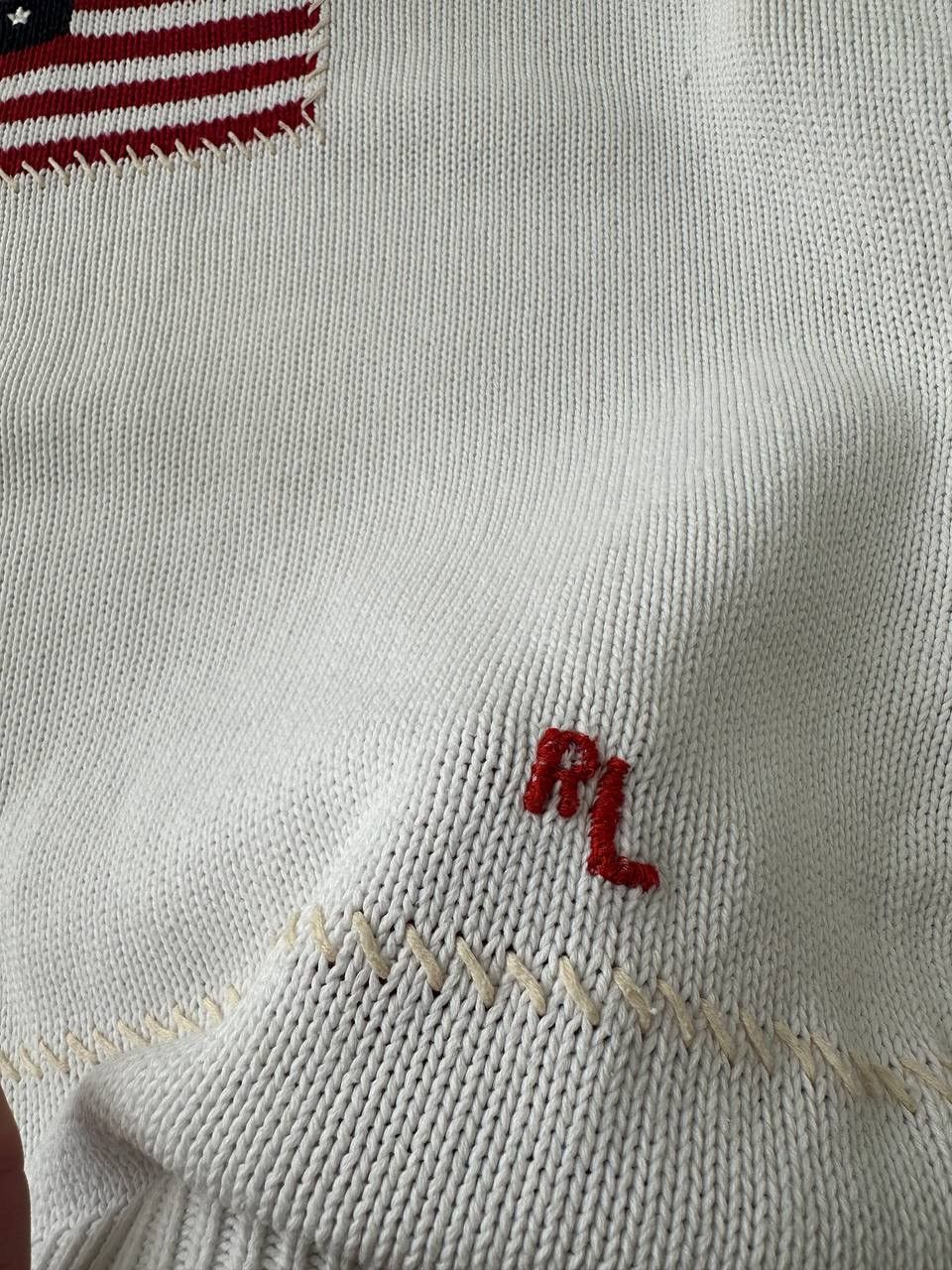 Polo Ralph Lauren Vintage Polo Ralph Lauren White USA Flag Sweater Size US S / EU 44-46 / 1 - 9 Thumbnail
