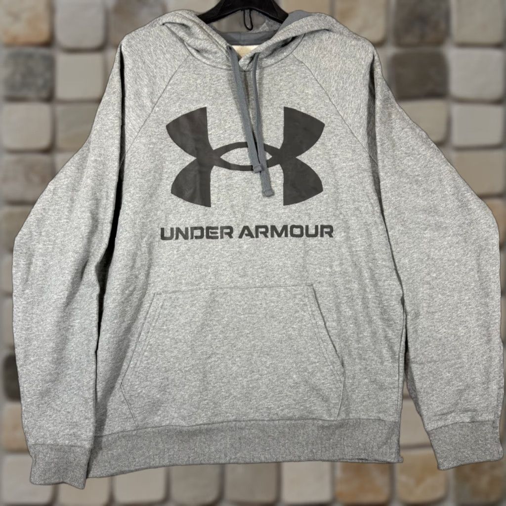 Under Armour Under Armour Sweatshirt Mens L Hooded Gray Drawstring Fleece Pullover Logo Regular Size Clothing Vintage: No Size US L / EU 52-54 / 3 - 1 Thumbnail