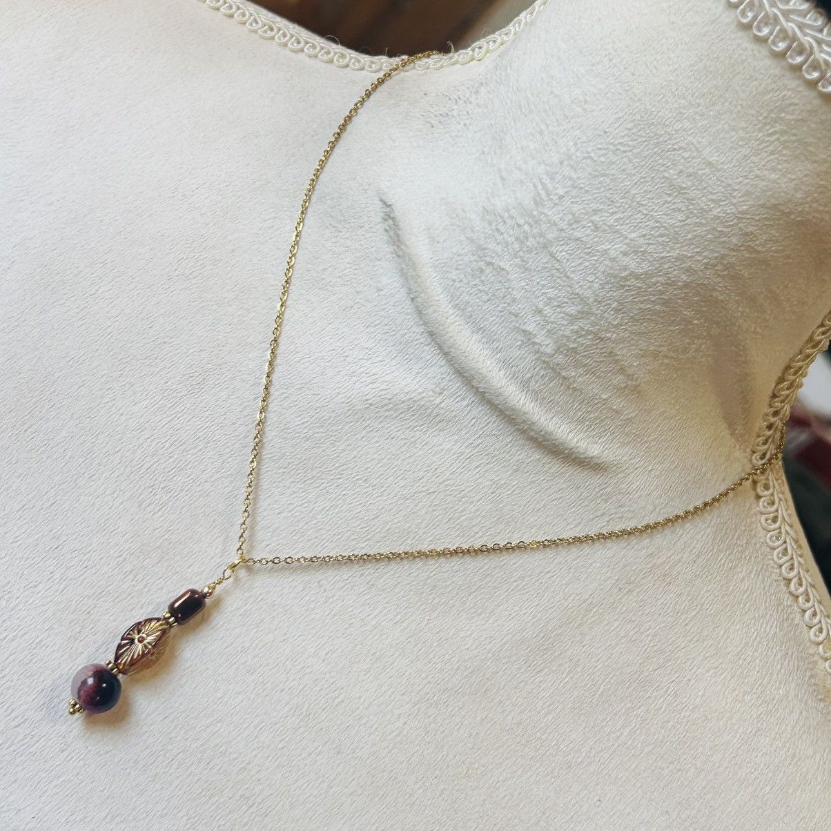 Handmade Handcrafted elegant art glass beaded pendant necklace Size ONE SIZE - 2 Thumbnail