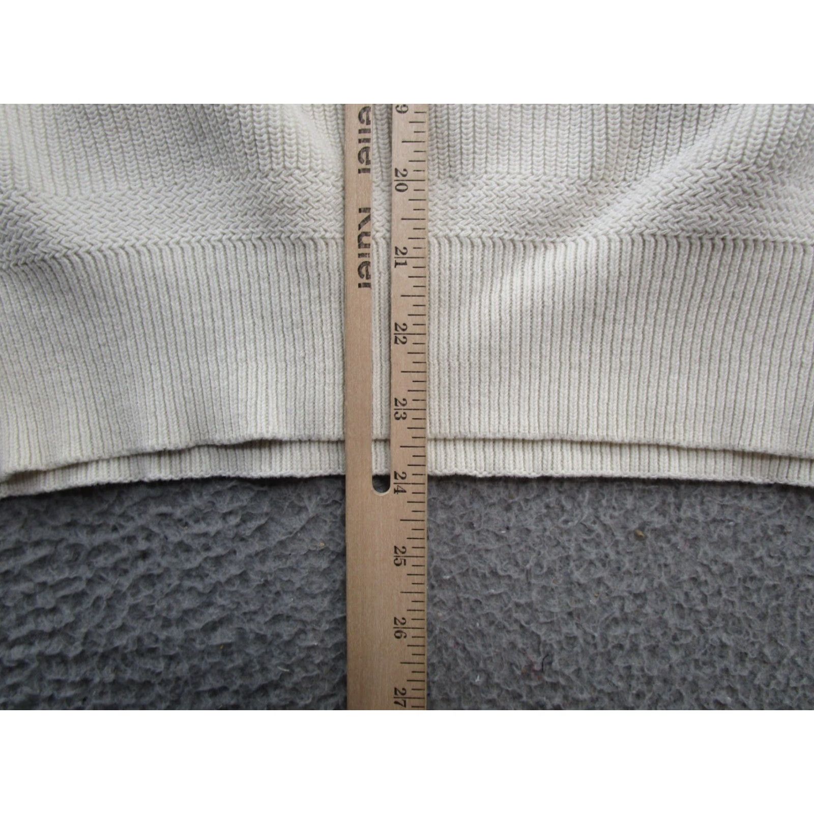 Vintage VTG LL Bean Mens Ivory Henley Heavy Cotton Sweater Pullover USA Made 90s READ Size US L / EU 52-54 / 3 - 7 Thumbnail