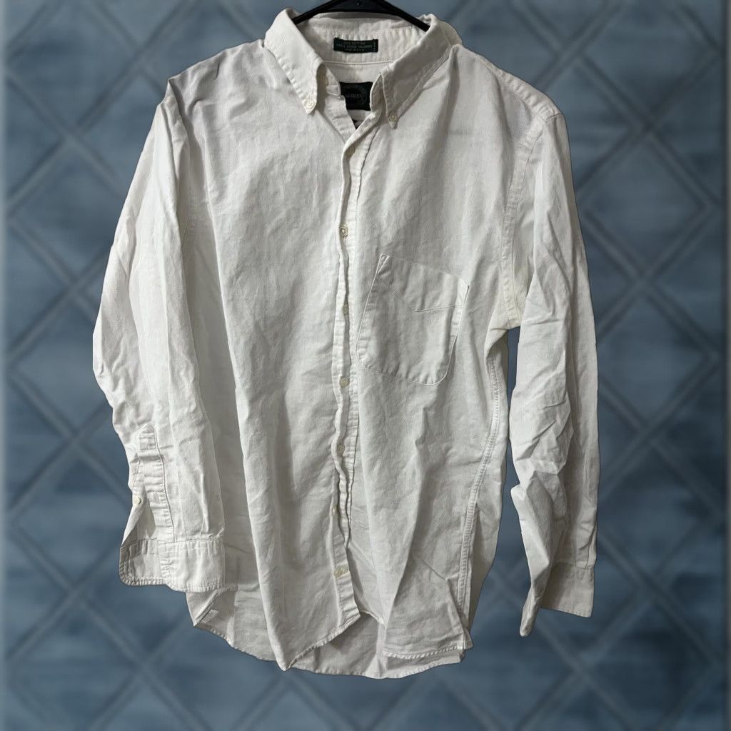 Vintage SADDLES Men's Long Sleeve Button-Up Shirt, Regular Fit, White 15.5/32, Classic Size US M / EU 48-50 / 2 - 1 Thumbnail