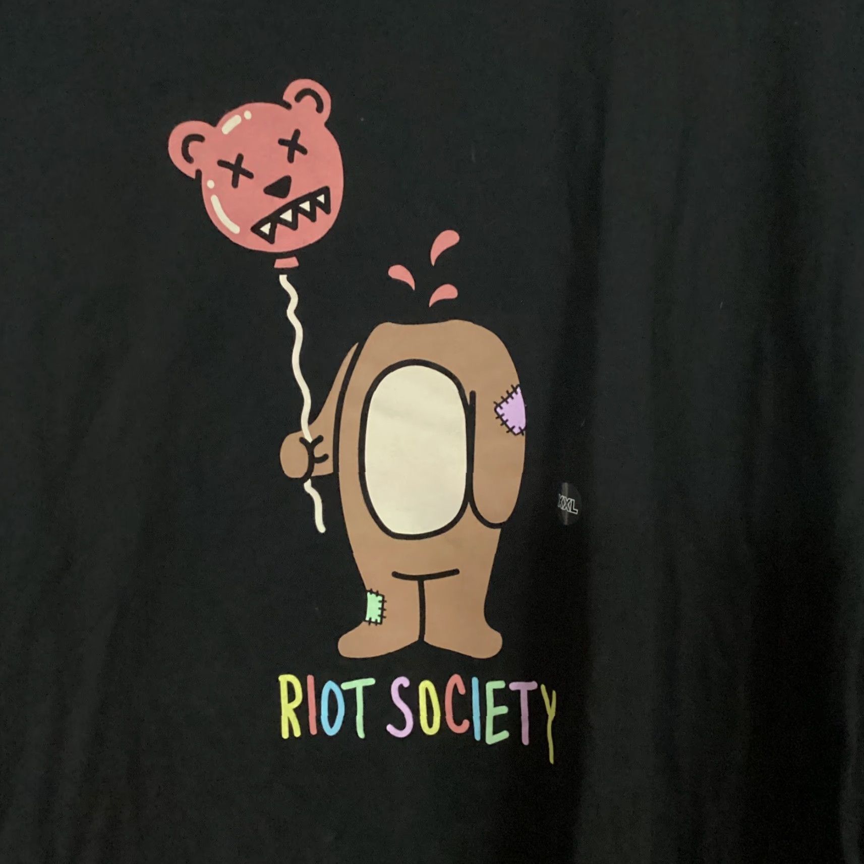 Vintage Riot Society Tee Shirt Bear Balloon Head Black Short Sleeve Adult Size XXL T-Shirt Men Graphic Bear Balloon Head Size US XXL / EU 58 / 5 - 3 Thumbnail