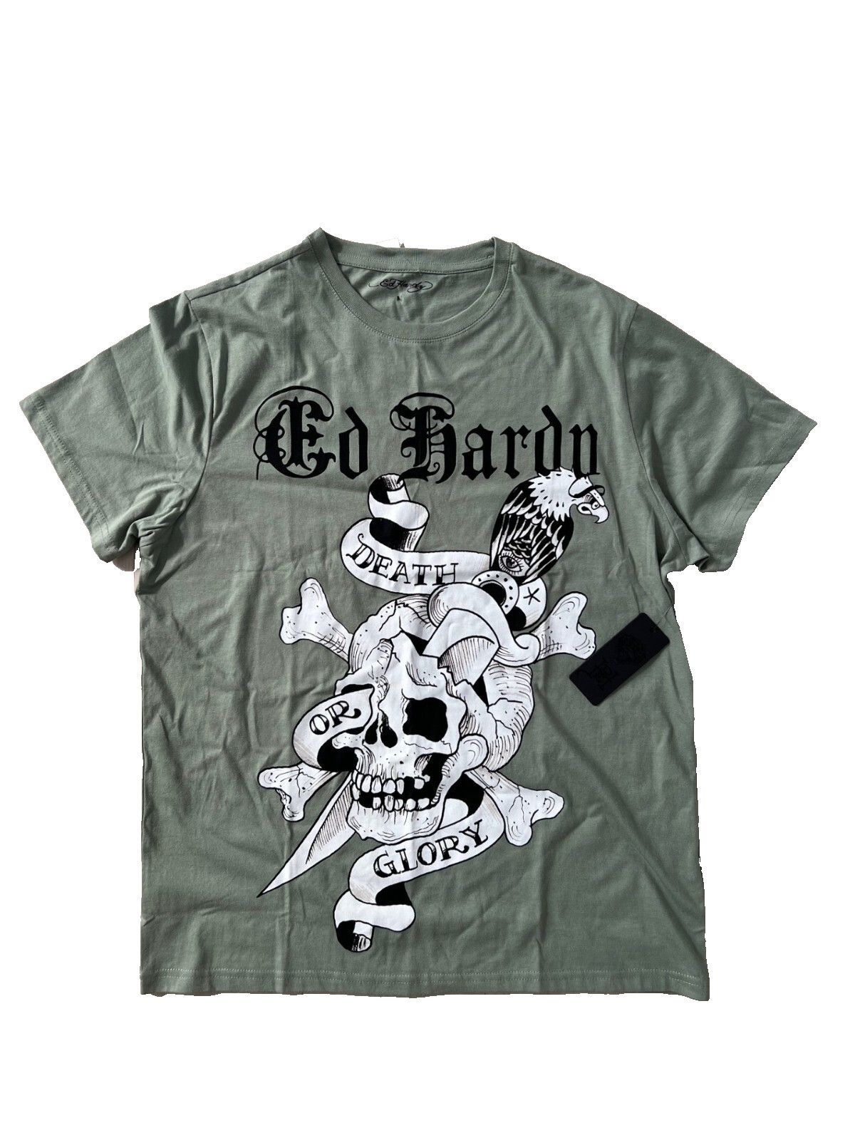 Ed Hardy Ed Hardy Death or Glory Skull Tee Light Olive ( M ) Size US M / EU 48-50 / 2 - 3 Thumbnail