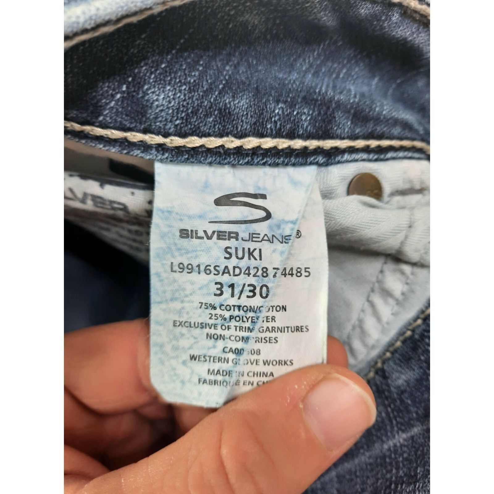 Silver Jeans Co. VINTAGE Silver Jeans Suki Blue Denim Slim Bootcut Jeans Women 30 31 M1J 31x28 Size 30" / US 8 / IT 44 - 4 Thumbnail