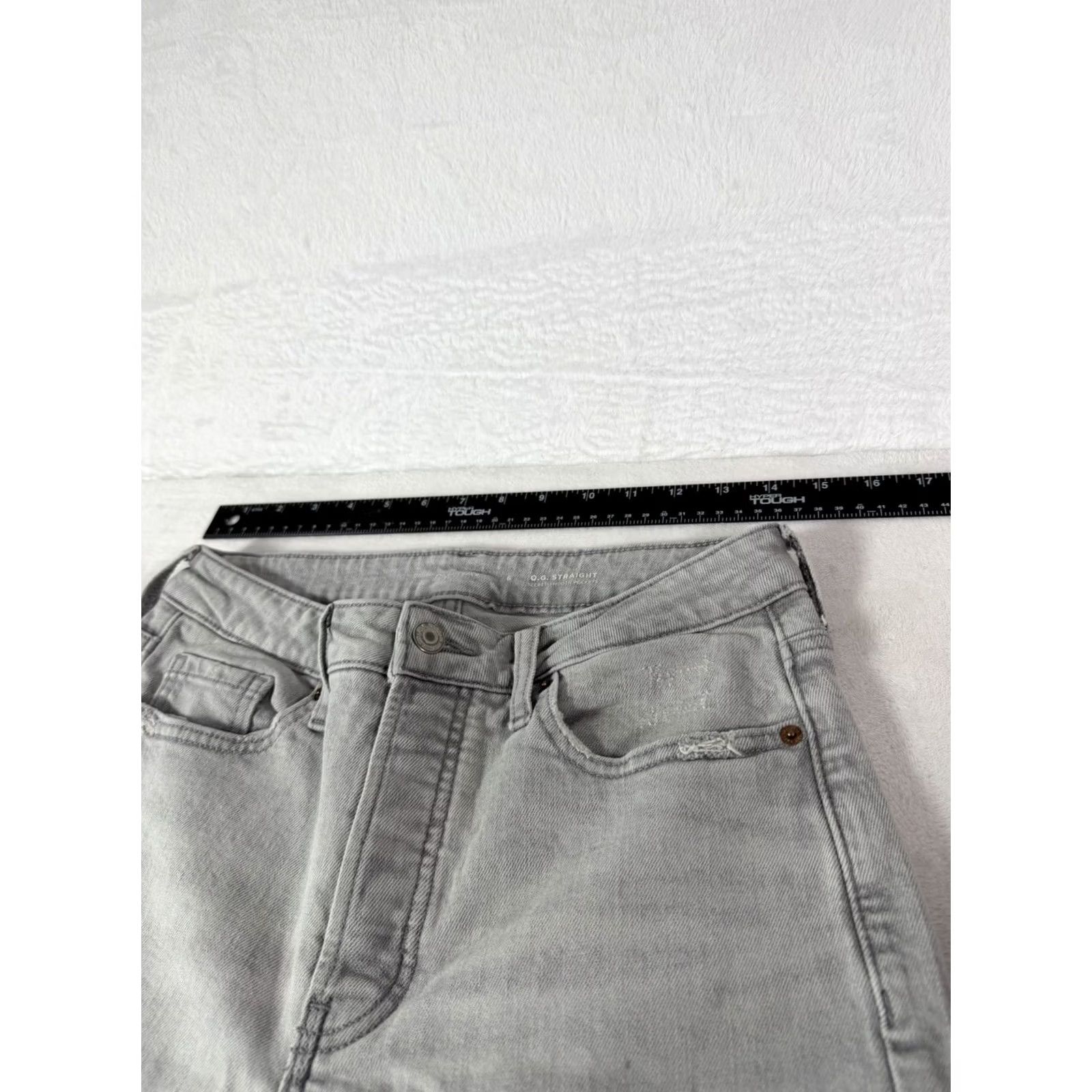 Old Navy Old Navy OG Straight High Rise Light Charcoal Jeans Size 6 - 90s Vintage Straight Leg Denim 5-Pocket Womens Jeans Size 28" / US 6 / IT 42 - 5 Thumbnail