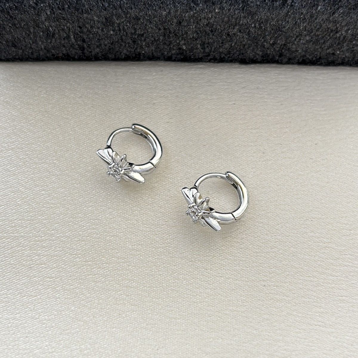 Other 10mm CZ Star Hoop Earrings for Men Women,Streetwear Hip Hop Size ONE SIZE - 2 Thumbnail