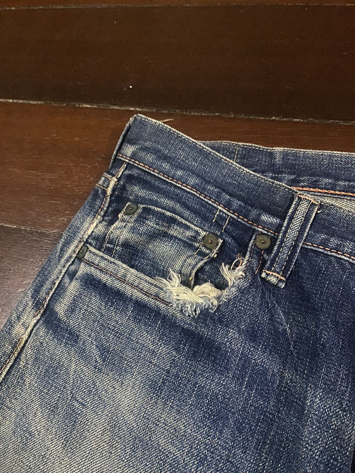 Full Count & Co. FIRE 🔥 FULL COUNT RUSTY DISTRESSED NICE FADED Size US 33 - 7 Thumbnail