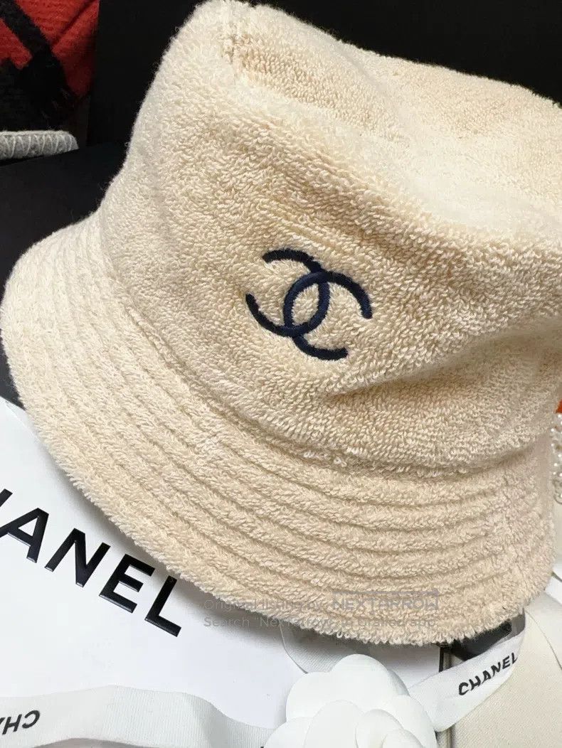 Chanel Chanel SizeM Khaki-coloured blue towel fisherman's hat Size ONE SIZE - 4 Thumbnail