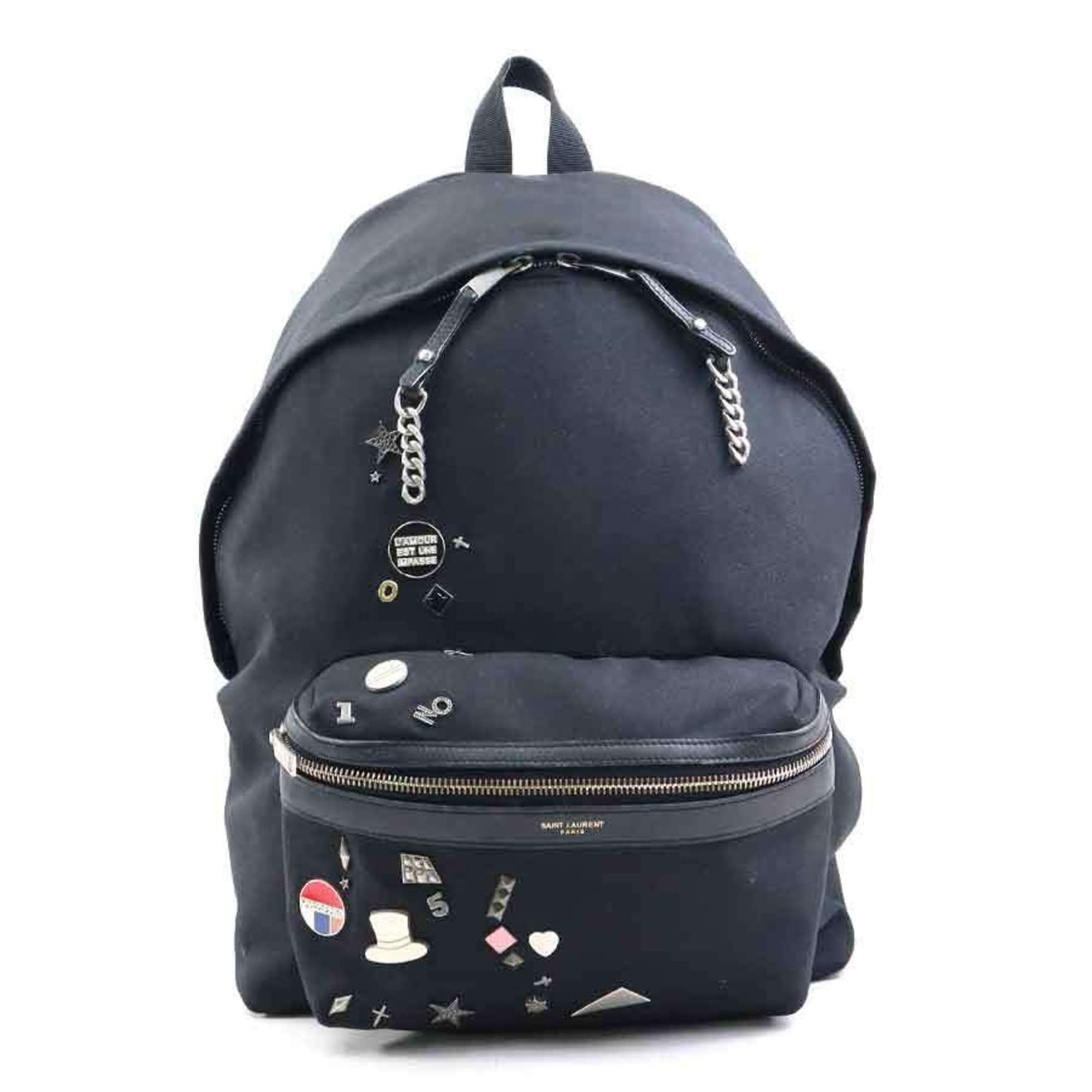 Saint Laurent Backpack Canvas Black Men's/Women's 399648 H31560A