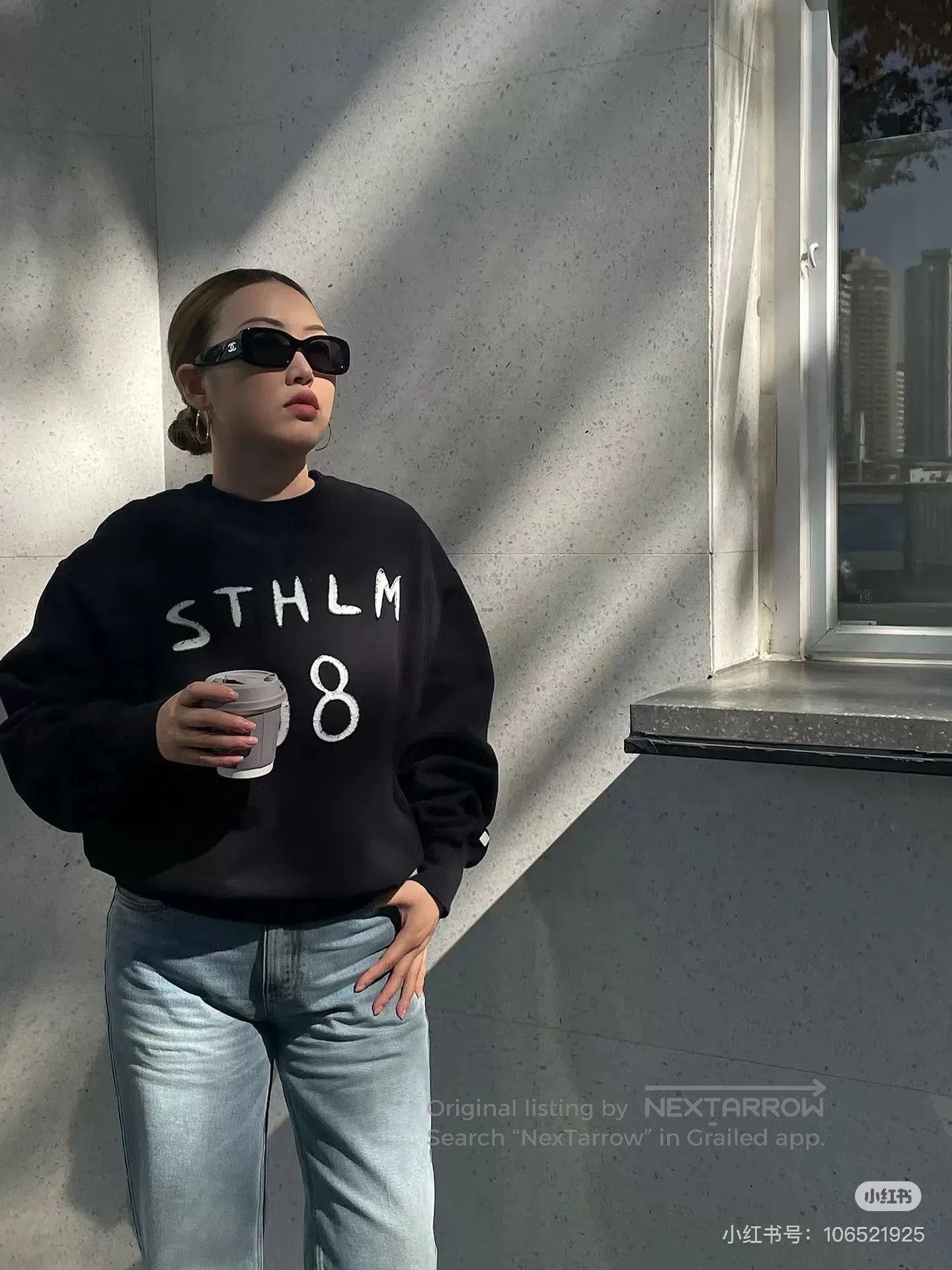 Acne Studios acne studios graphic sweatshirt in black. Size US XXS / EU 40 - 2 Thumbnail