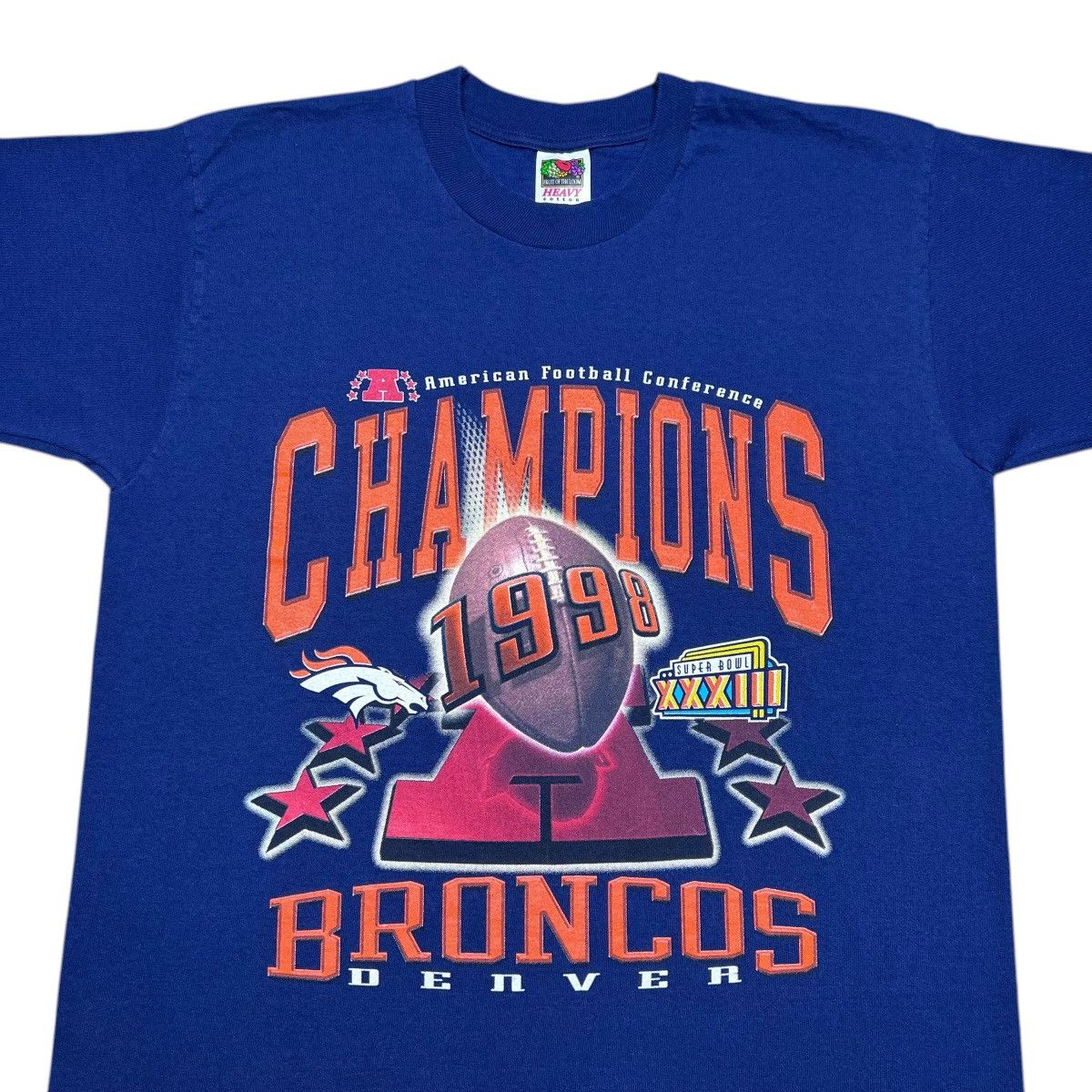 NFL Vintage 1998 NFL Denver Broncos AFC Champions Graphic TShirt Size US L / EU 52-54 / 3 - 4 Thumbnail