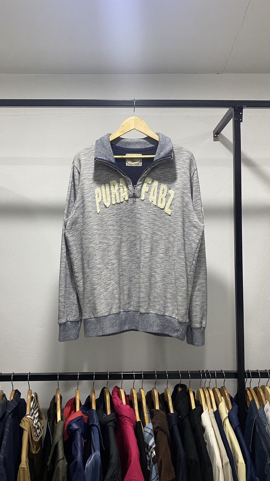 Japanese Brand × Vintage Vintage Halfzipper Sweatshirt Size US L / EU 52-54 / 3 - 1 Thumbnail