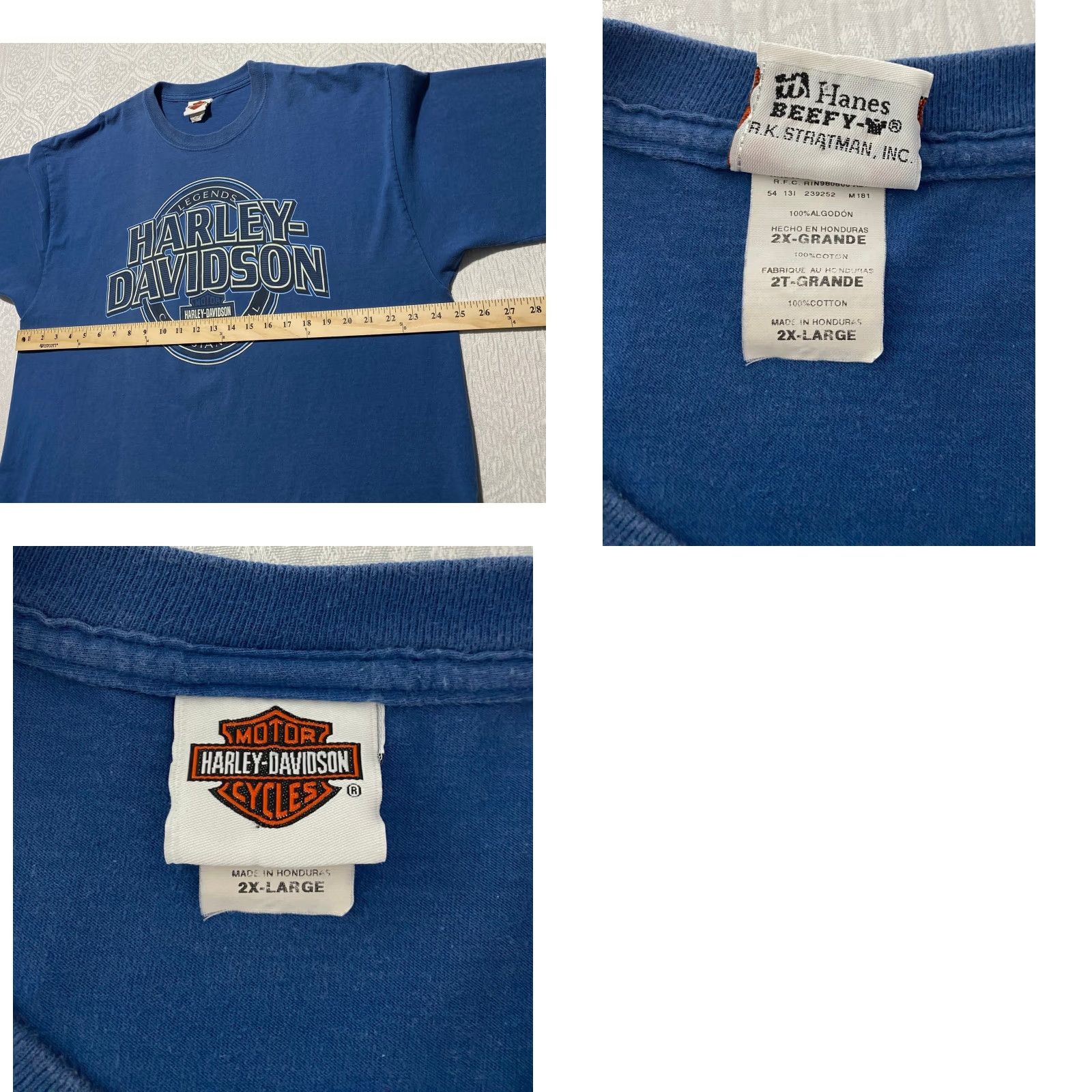 Harley Davidson Harley-Davidson T-Shirt Graphic Print Pirate Pinup Blue 2XL Crew Neck Short Sleeve Logo JSY Heavyweight Vintage? Size US XXL / EU 58 / 5 - 8 Thumbnail